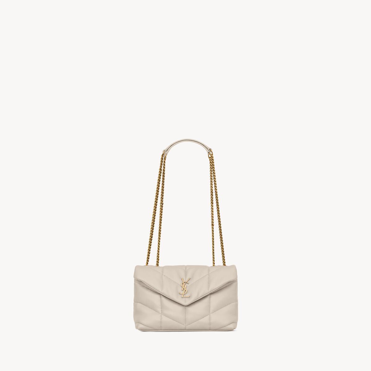 Saint Laurent Puffer Toy In Pelle Di Agnello - Bianco - Donna