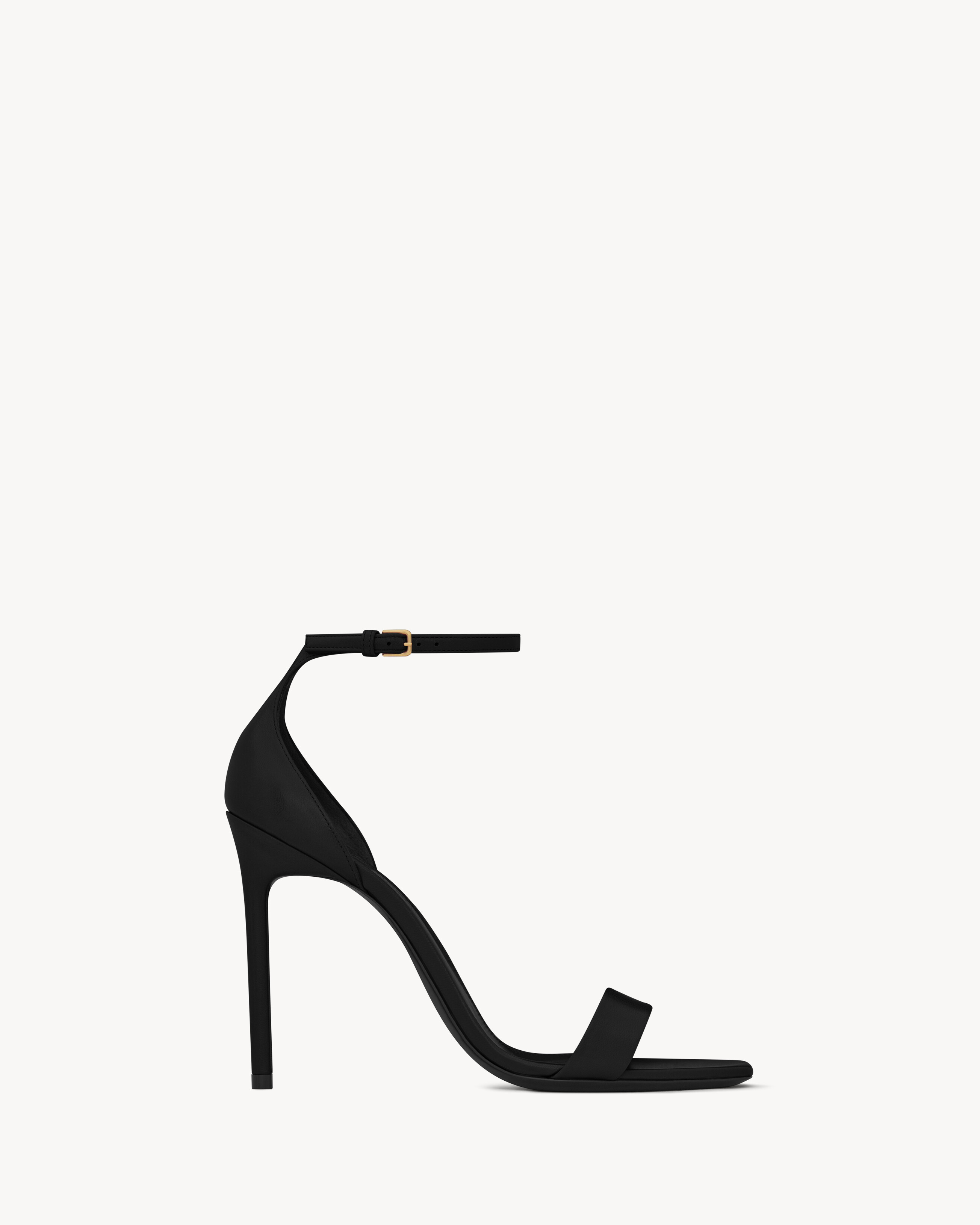 Saint Laurent Amber Sandals In Leather - Black - Women - 38.5