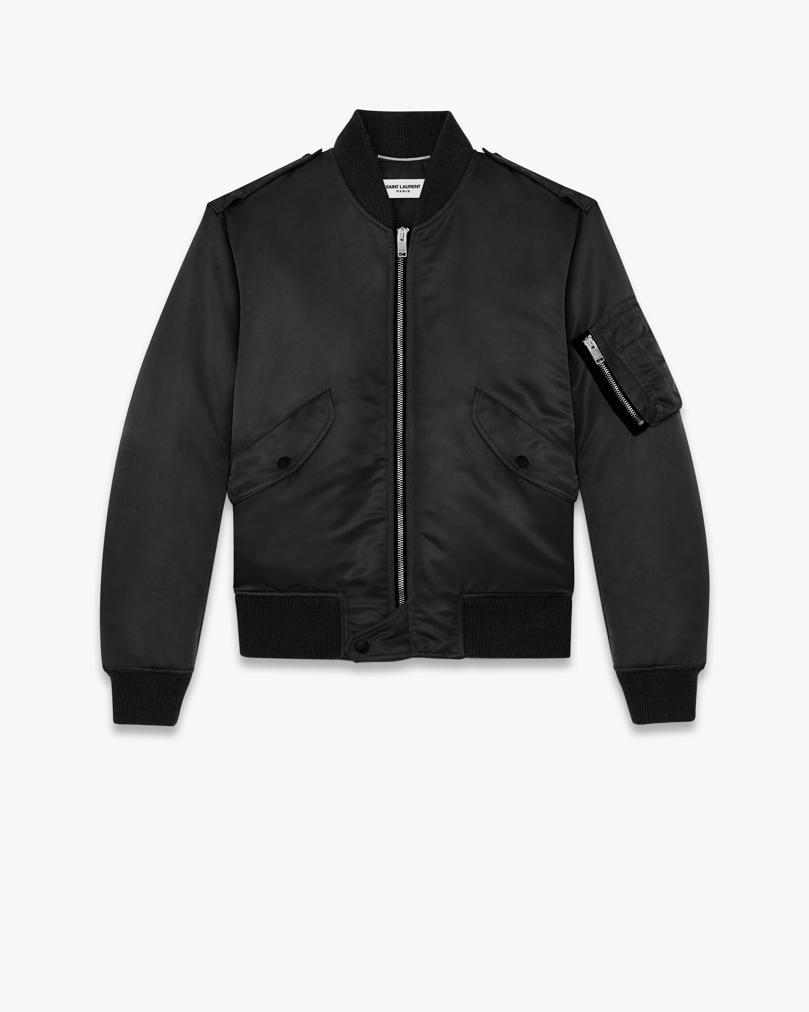 Saint Laurent Bomber Jacket In Nylon - Black - Men - 48
