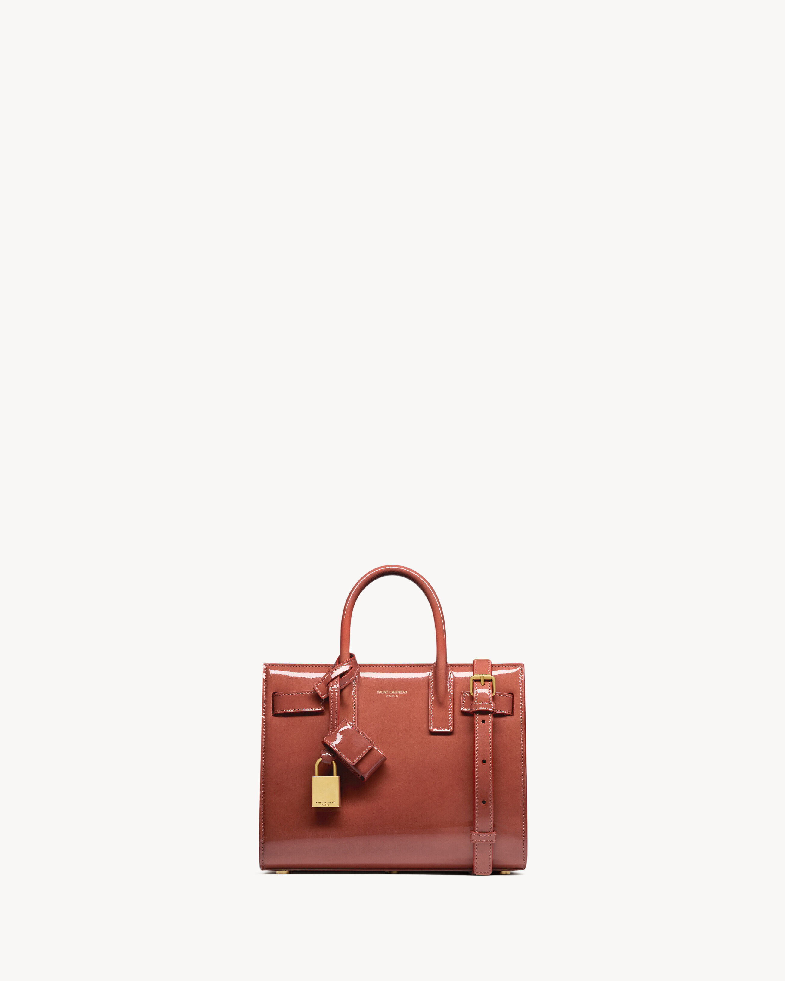 Saint Laurent Sac De Jour Nano In Patent Leather - Red - Women