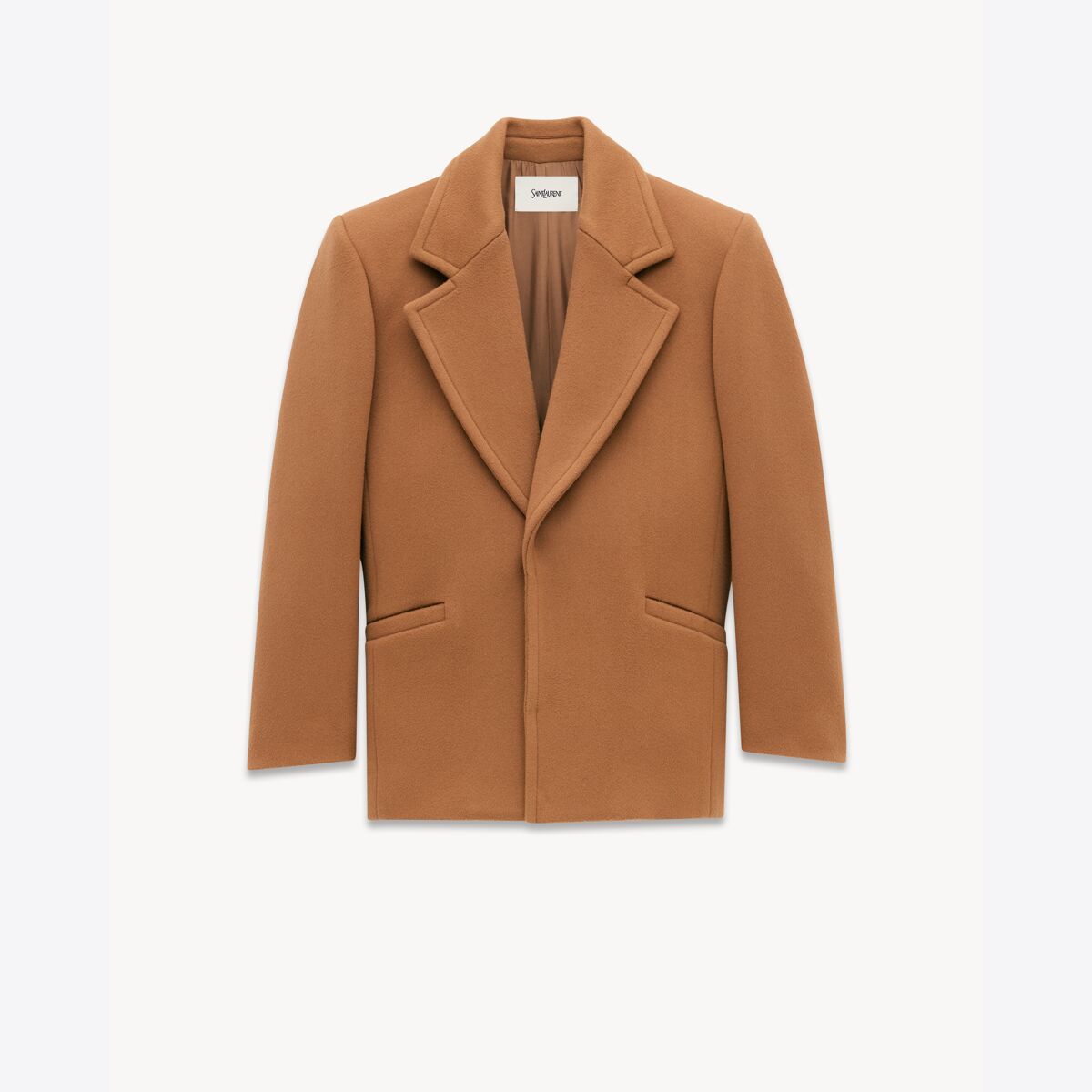 Saint Laurent Short Coat In Wool - Beige - Women - 36
