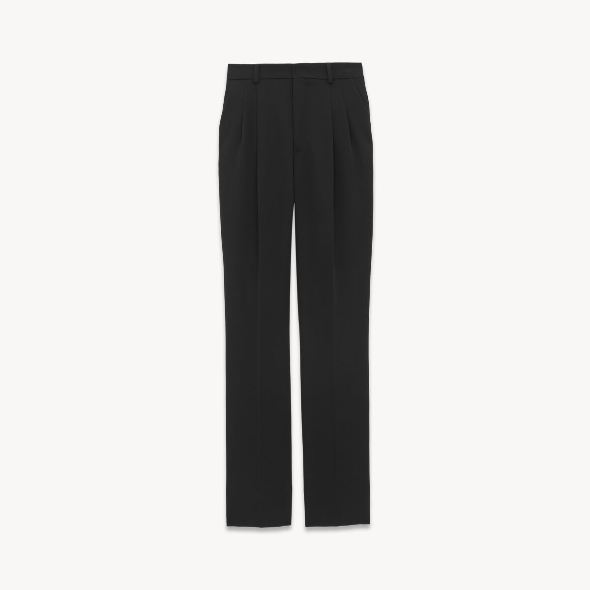 Saint Laurent High-Waisted Pants In Grain De Poudre - Black - Men - 40