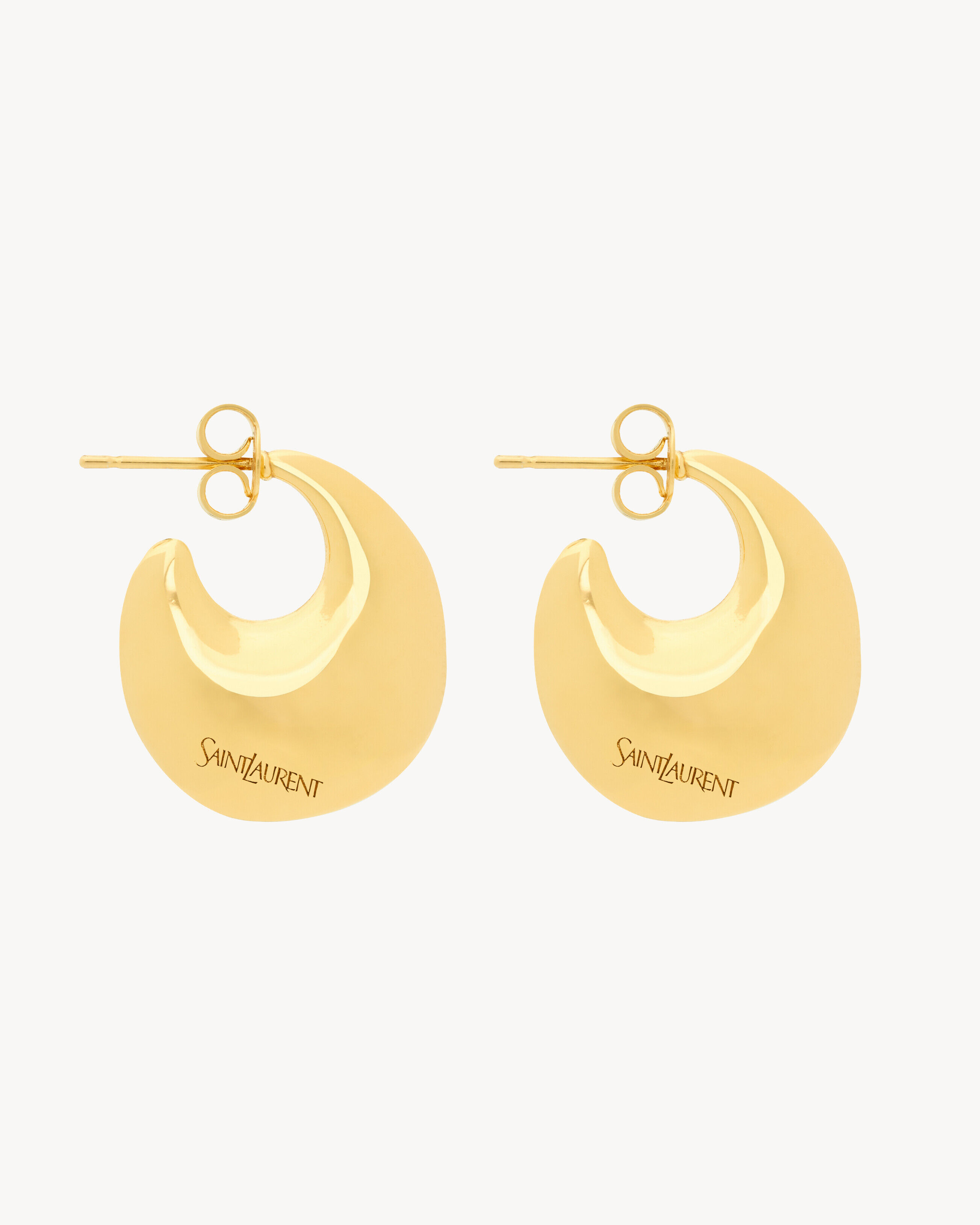 Saint Laurent Teardrop Hoop Earrings In Metal - Yellow/gold - Women