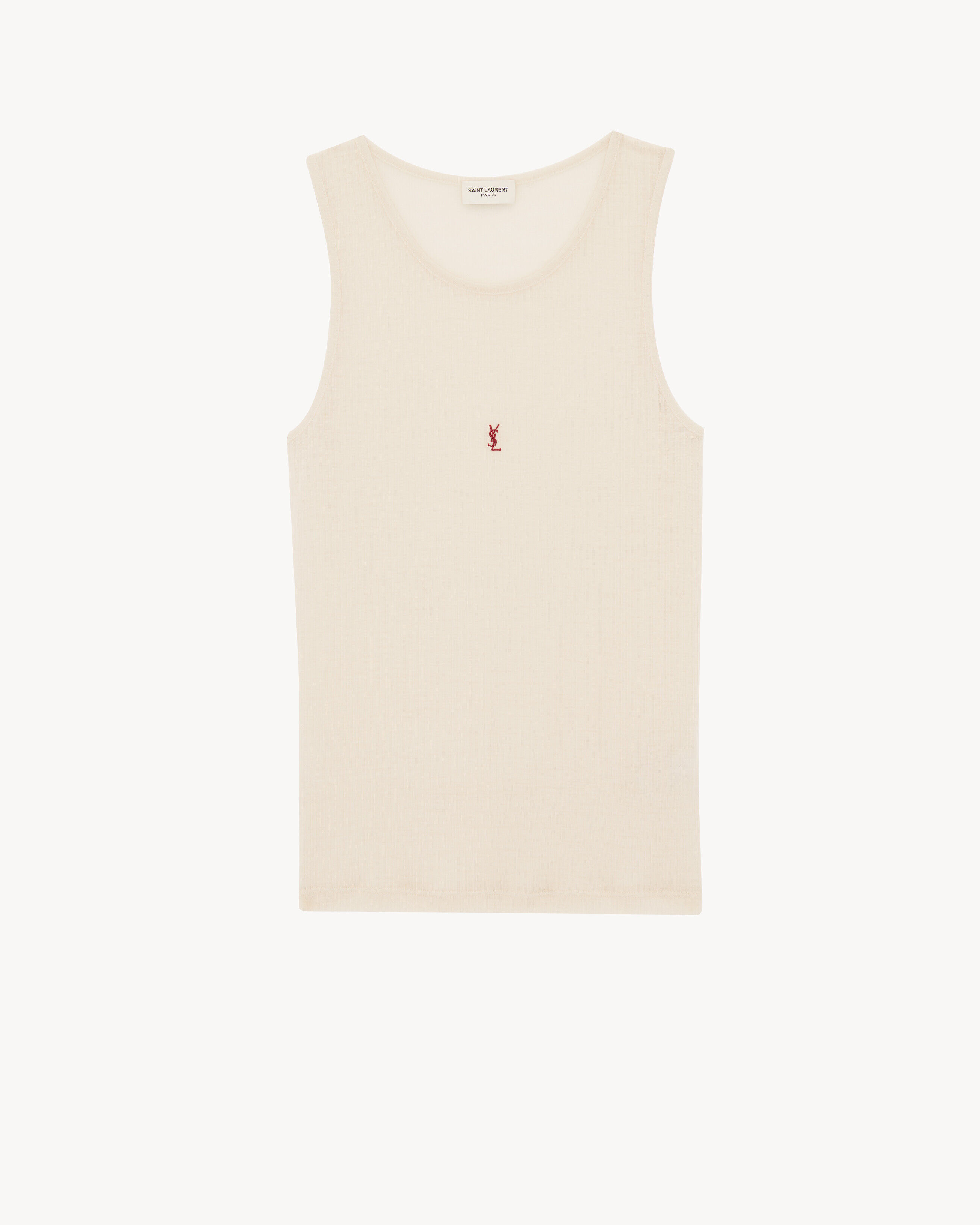 Saint Laurent Cassandre Tank Top - Beige - Women - XL