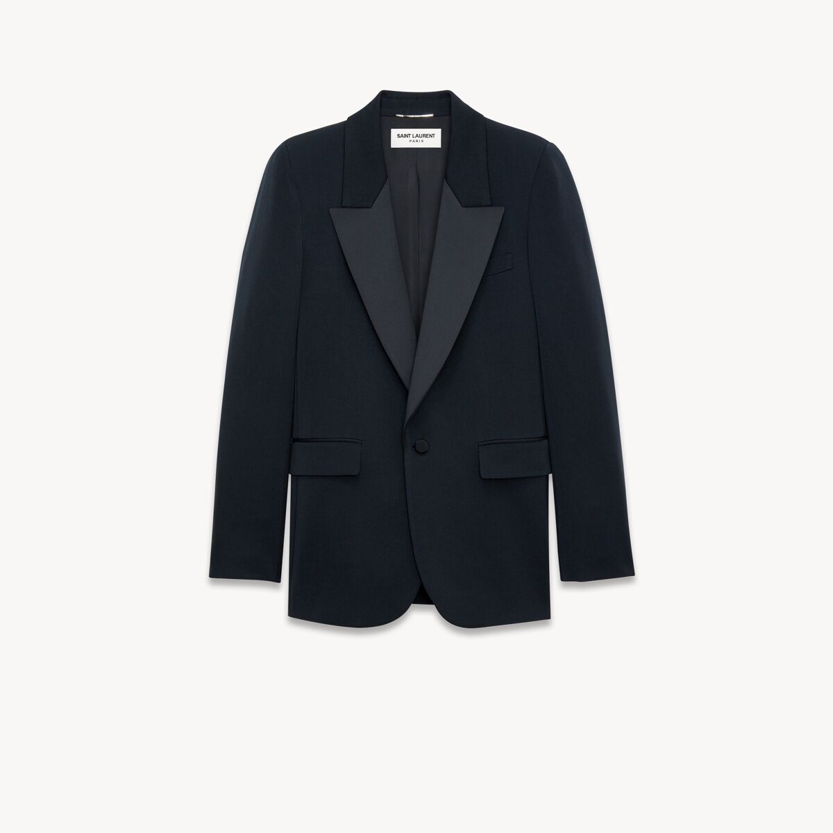 Saint Laurent Tuxedo Jacket In Grain De Poudre - Blue - Men - 34