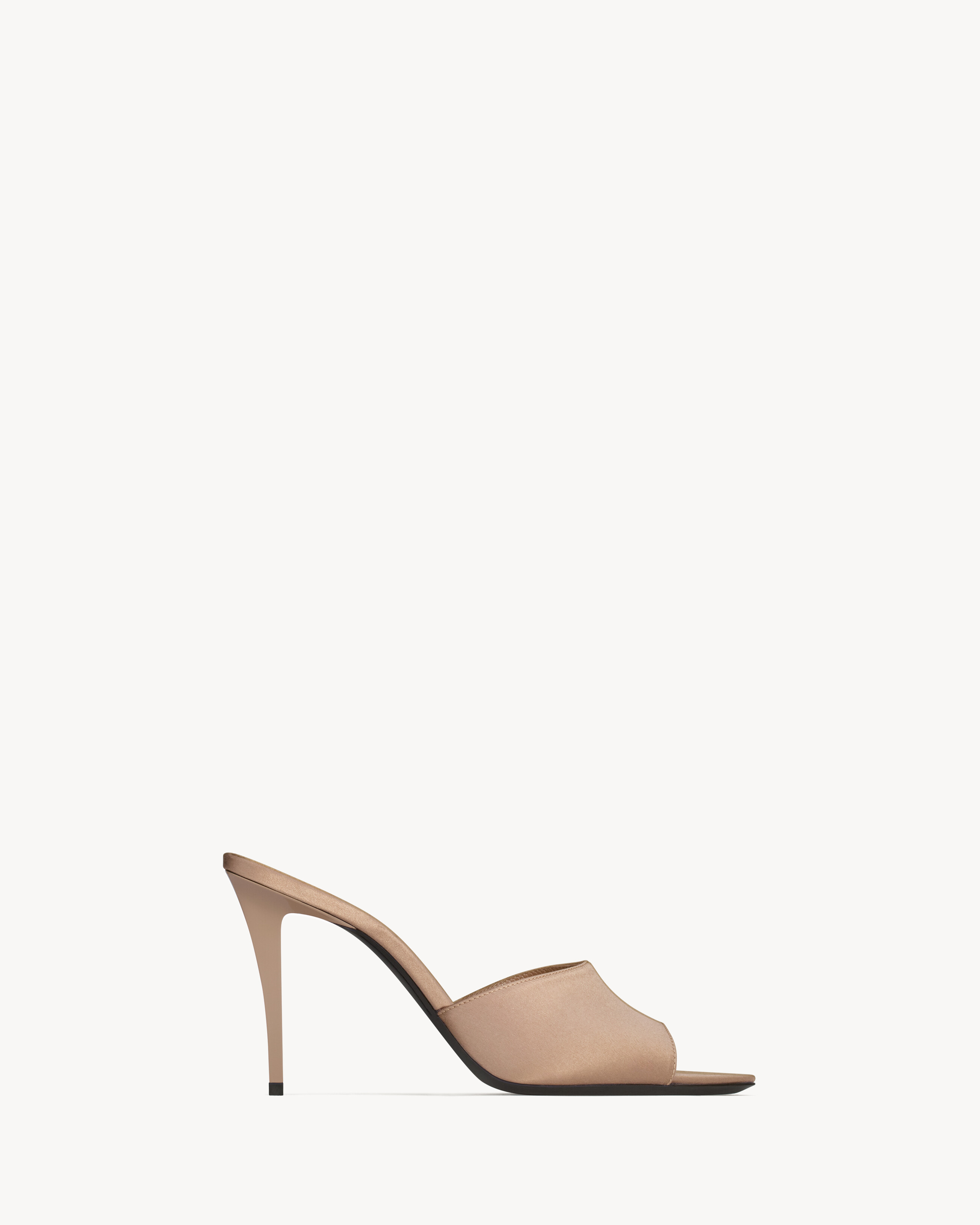 Saint Laurent Romy Mules In Satin Crepe - Beige - Women - 39.5