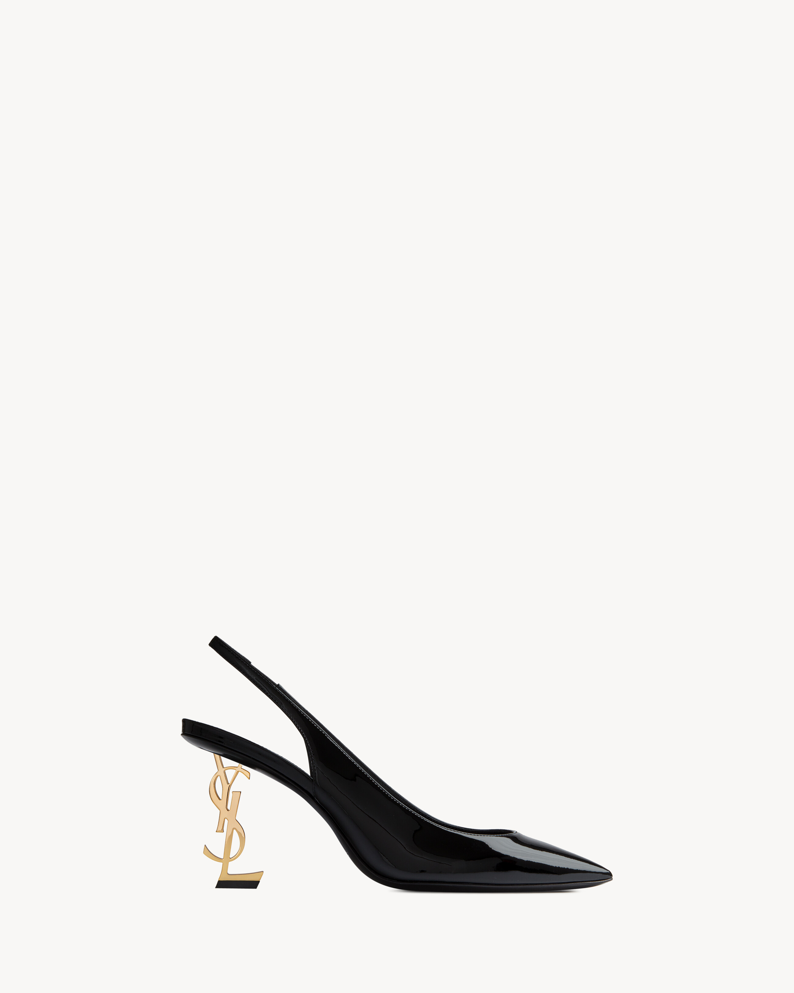 Saint Laurent Opyum Slingback Pumps In Patent Leather - Black - Women - 35