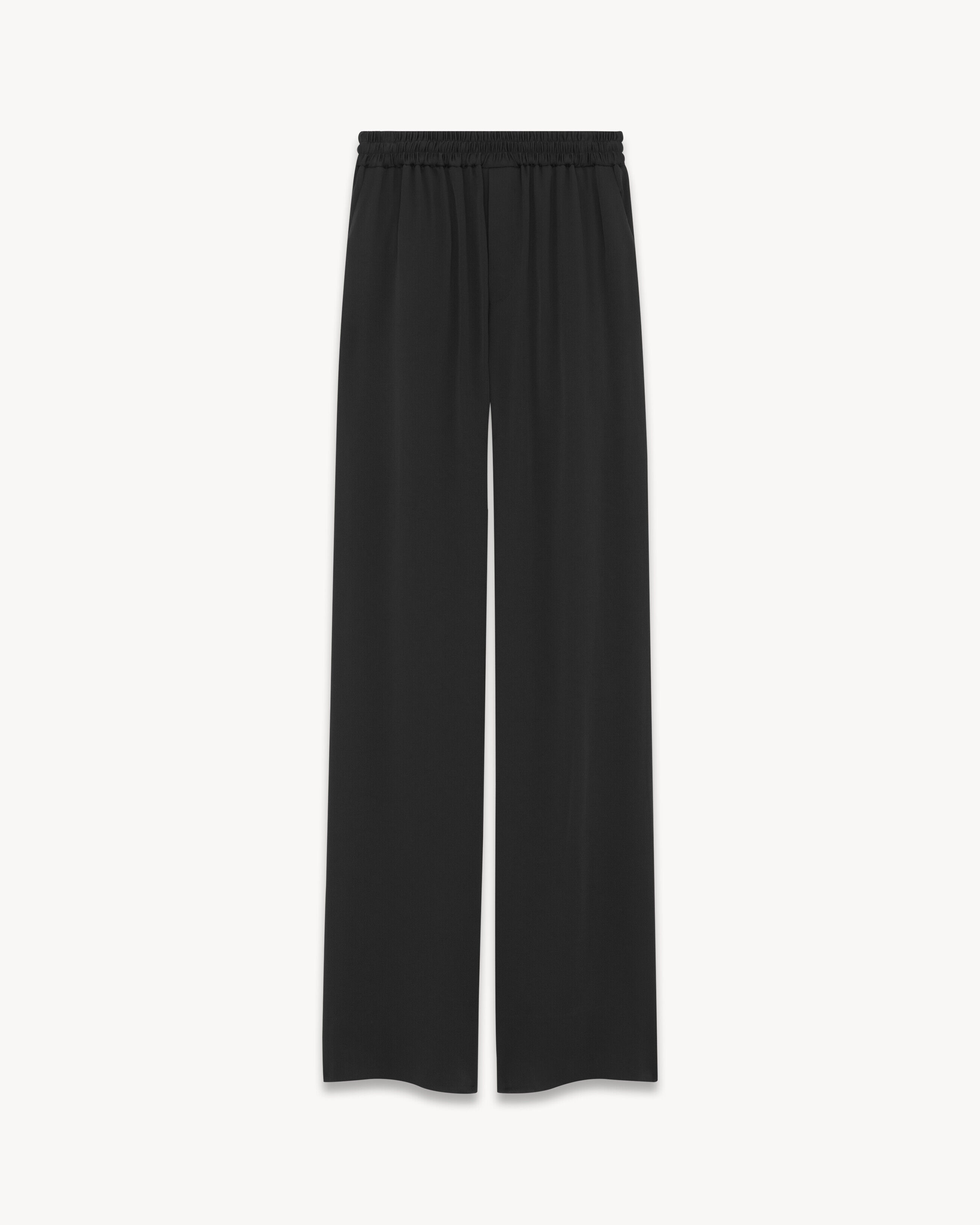 Saint Laurent Jogging Large En Crêpe Satin - Noir - Homme - 48