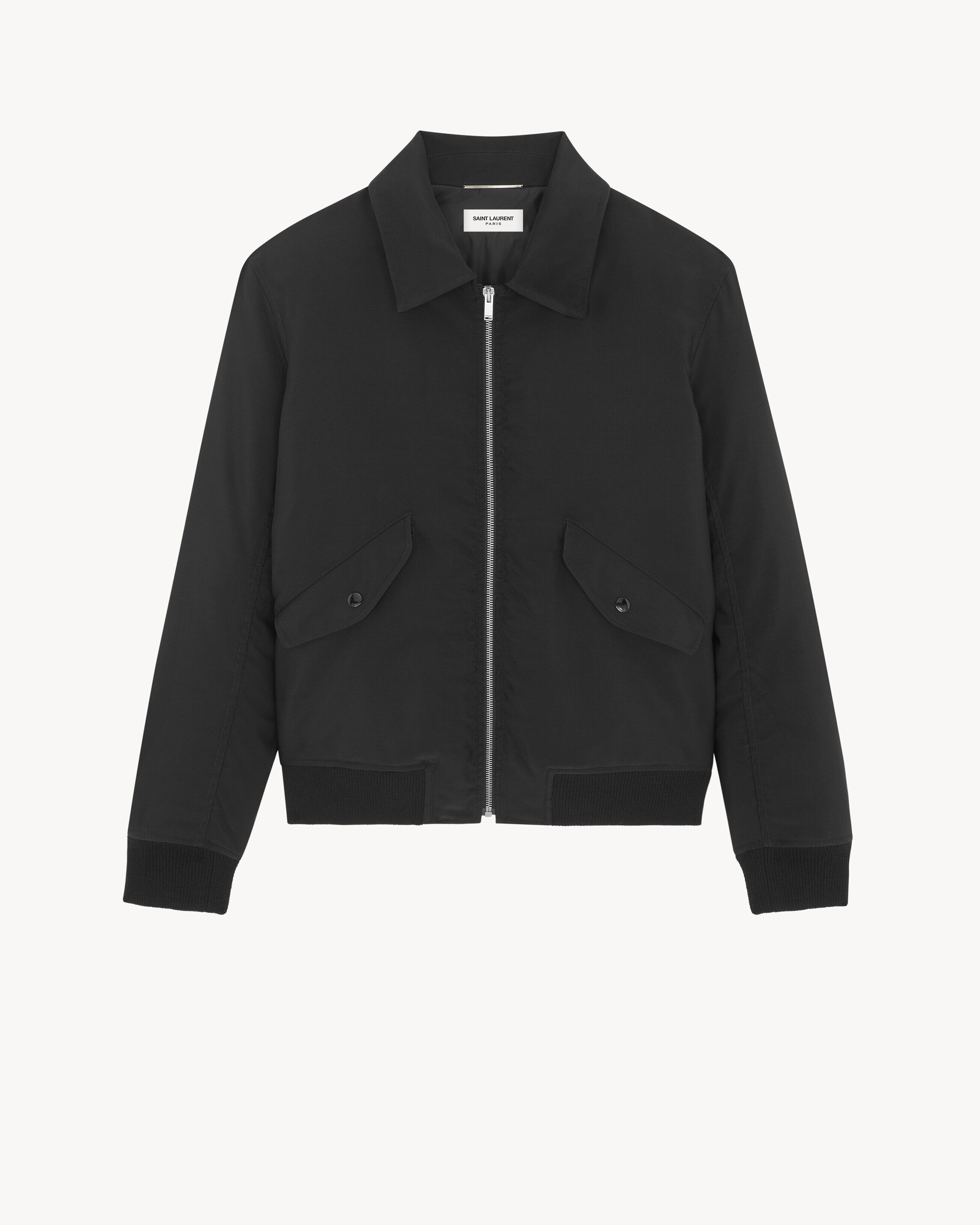 Saint Laurent Bomber Jacket In Faille - Black - Men - 40