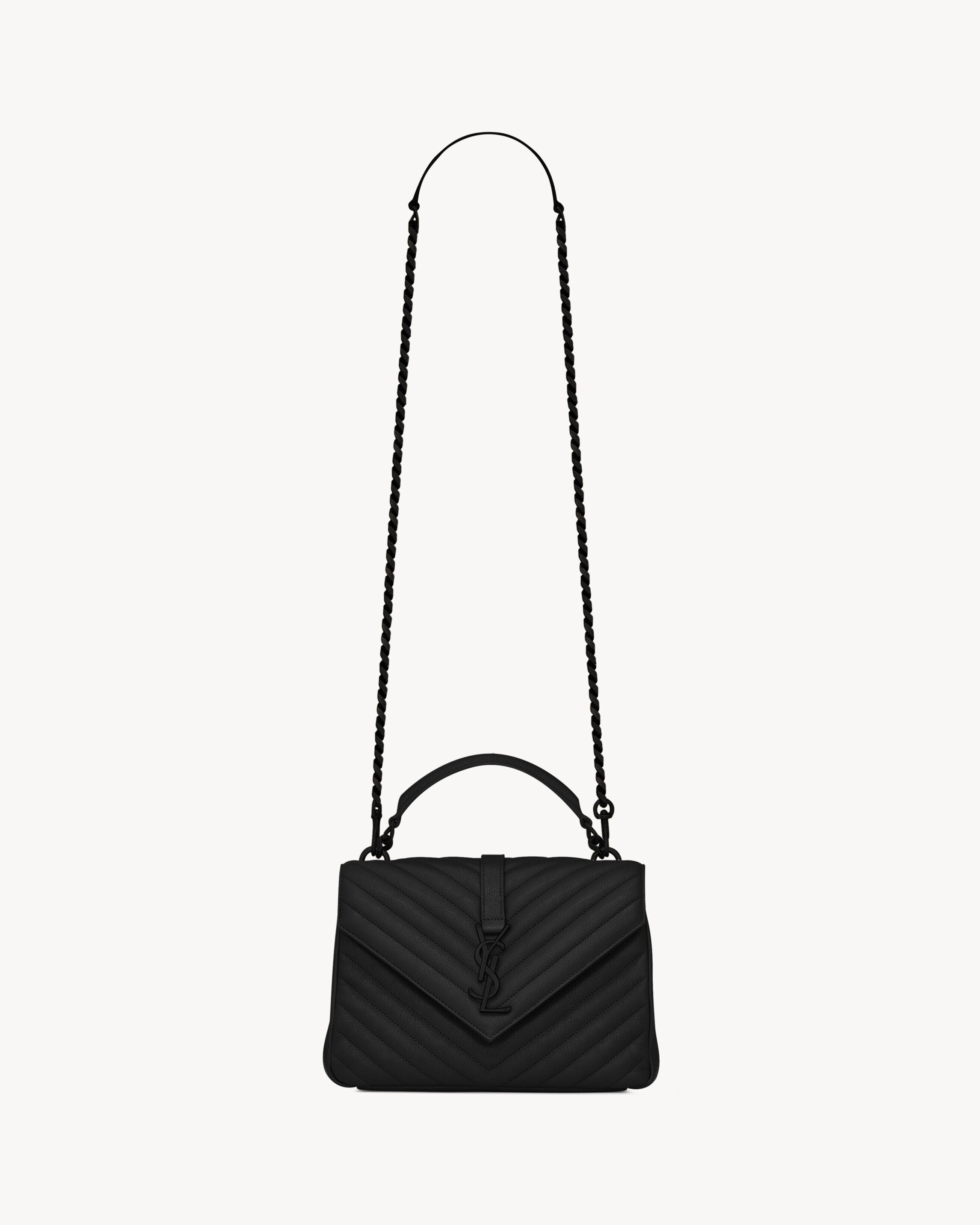 Saint Laurent College Medium In Quilted Leather - Black - Women