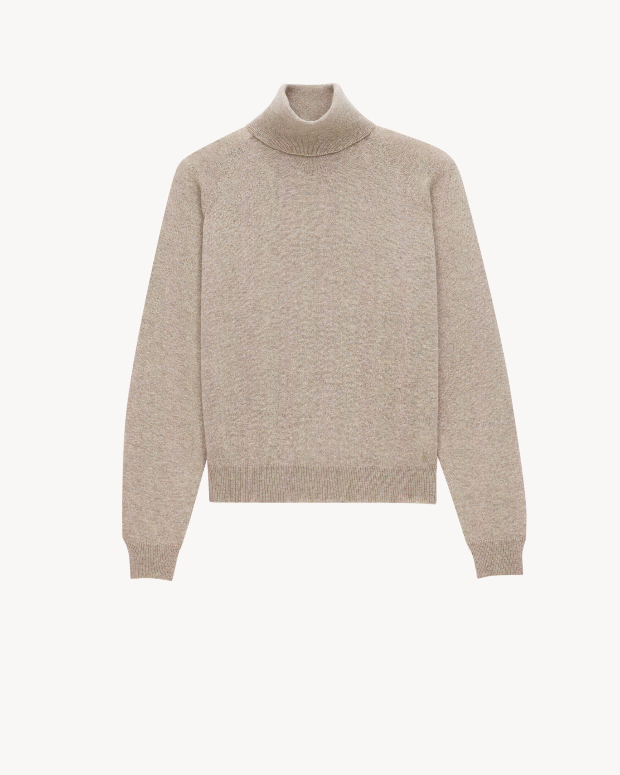 Saint Laurent Maglia Cassandre In Cashmere - Beige - Donna - XL