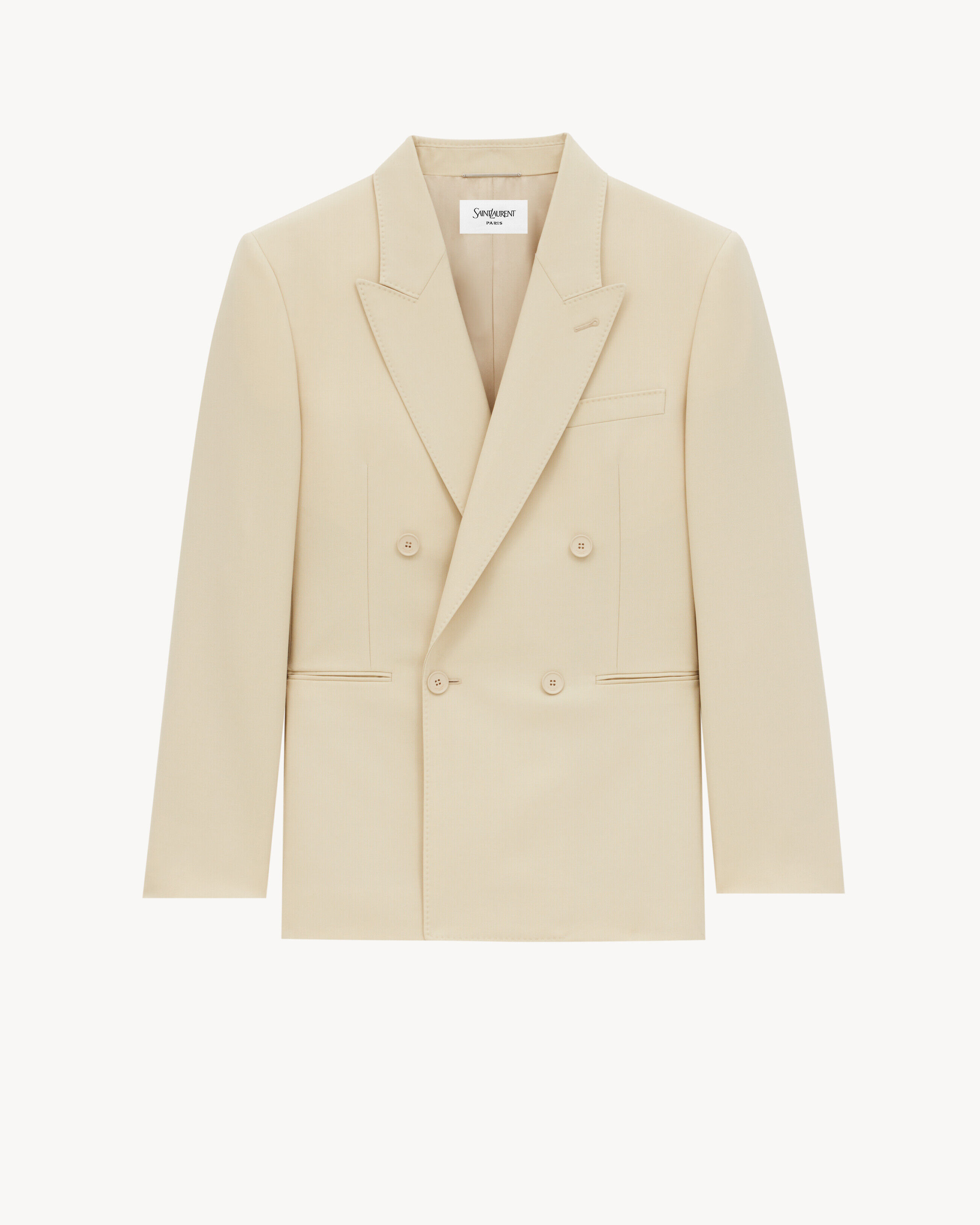 Saint Laurent - Chaqueta De Lana Ligera - Beige - Hombre - 46