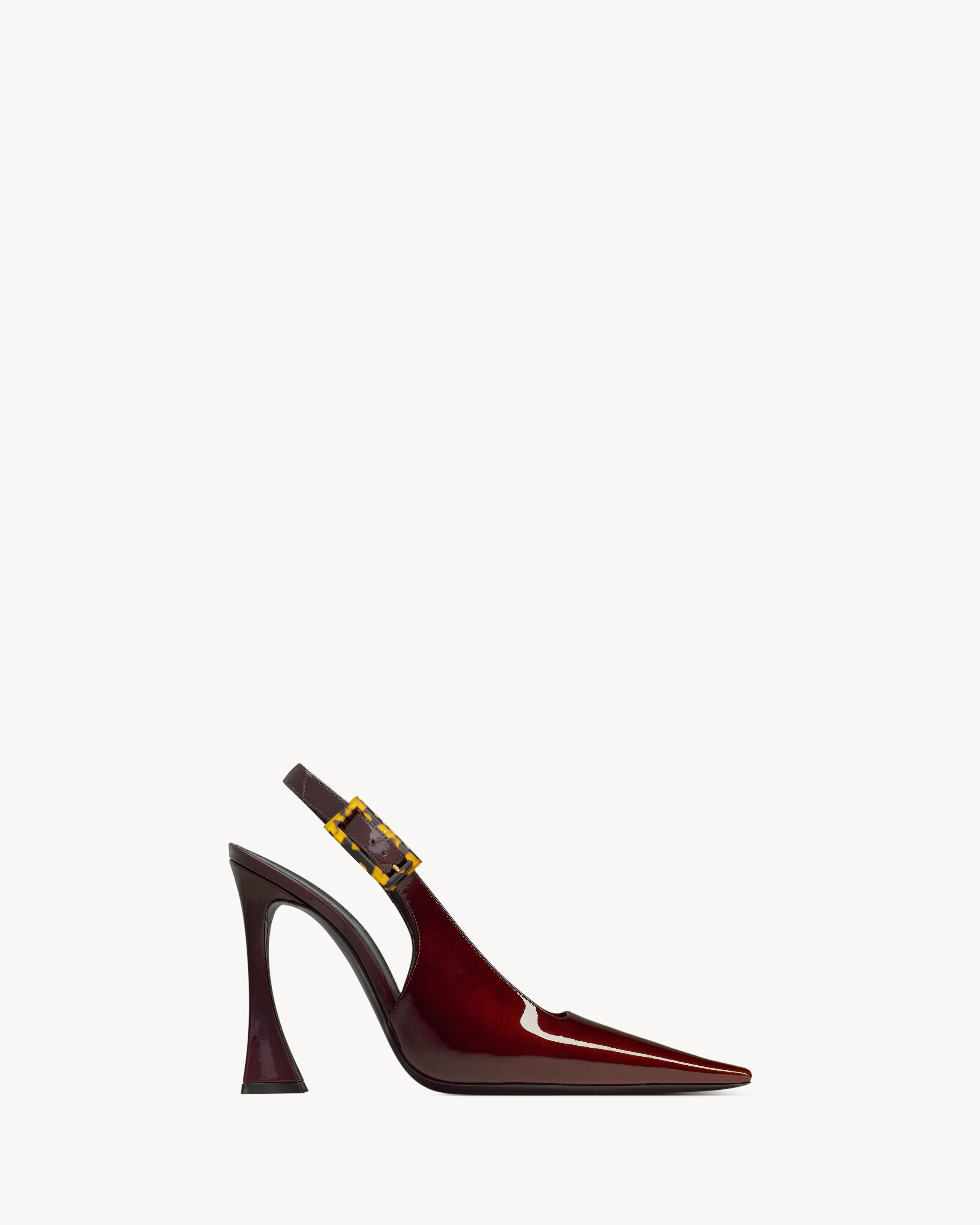 Saint Laurent Dune Slingback Pumps In Patent Leather - Amber - Women - 7.5