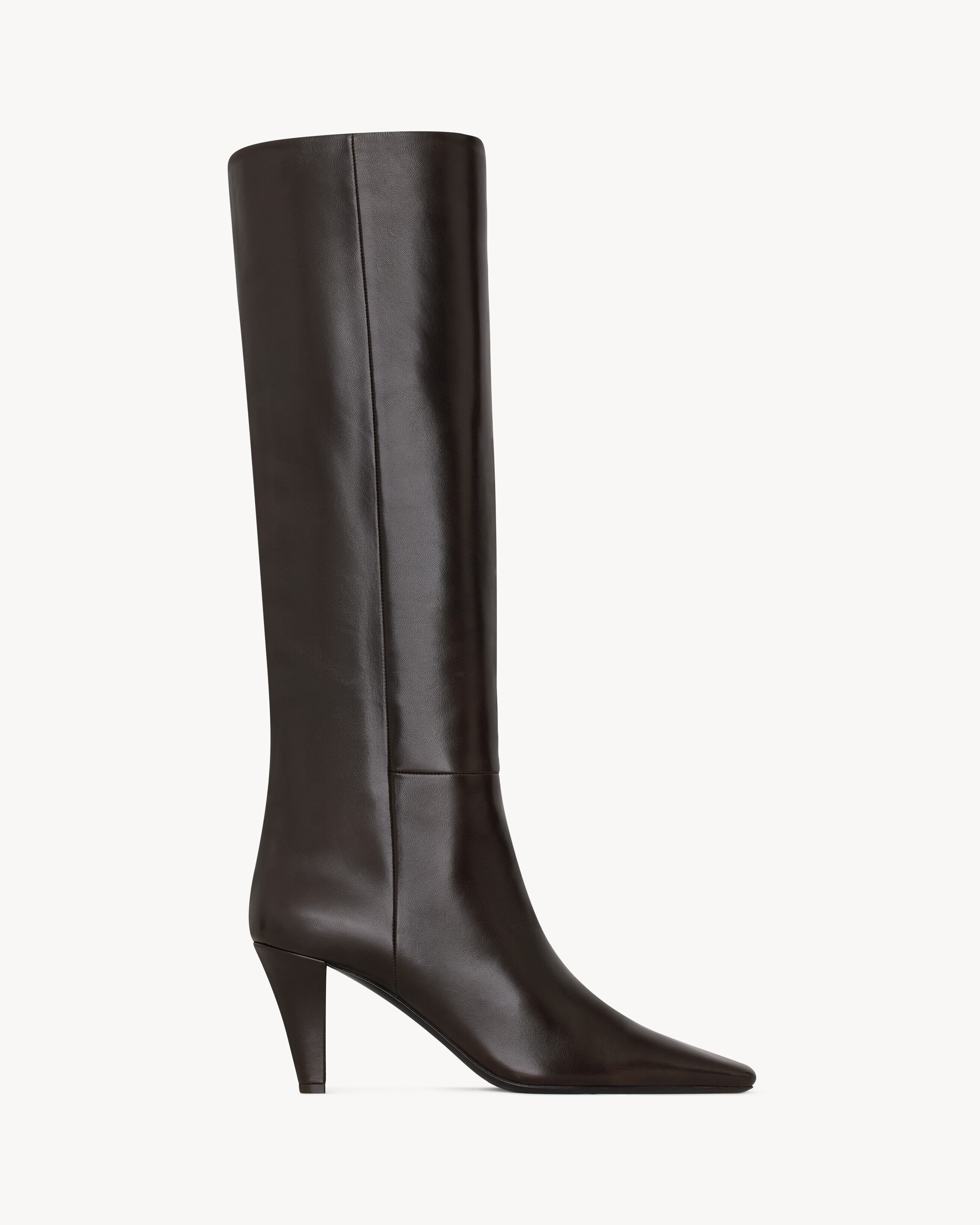 Saint Laurent Jill Boots In Smooth Leather - Amber - Women - 40