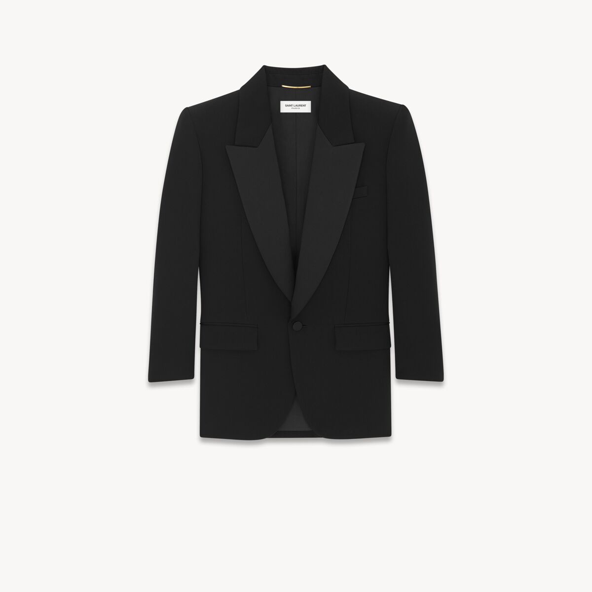 Saint Laurent Tuxedo Jacket In Grain De Poudre - Black - Women - 38