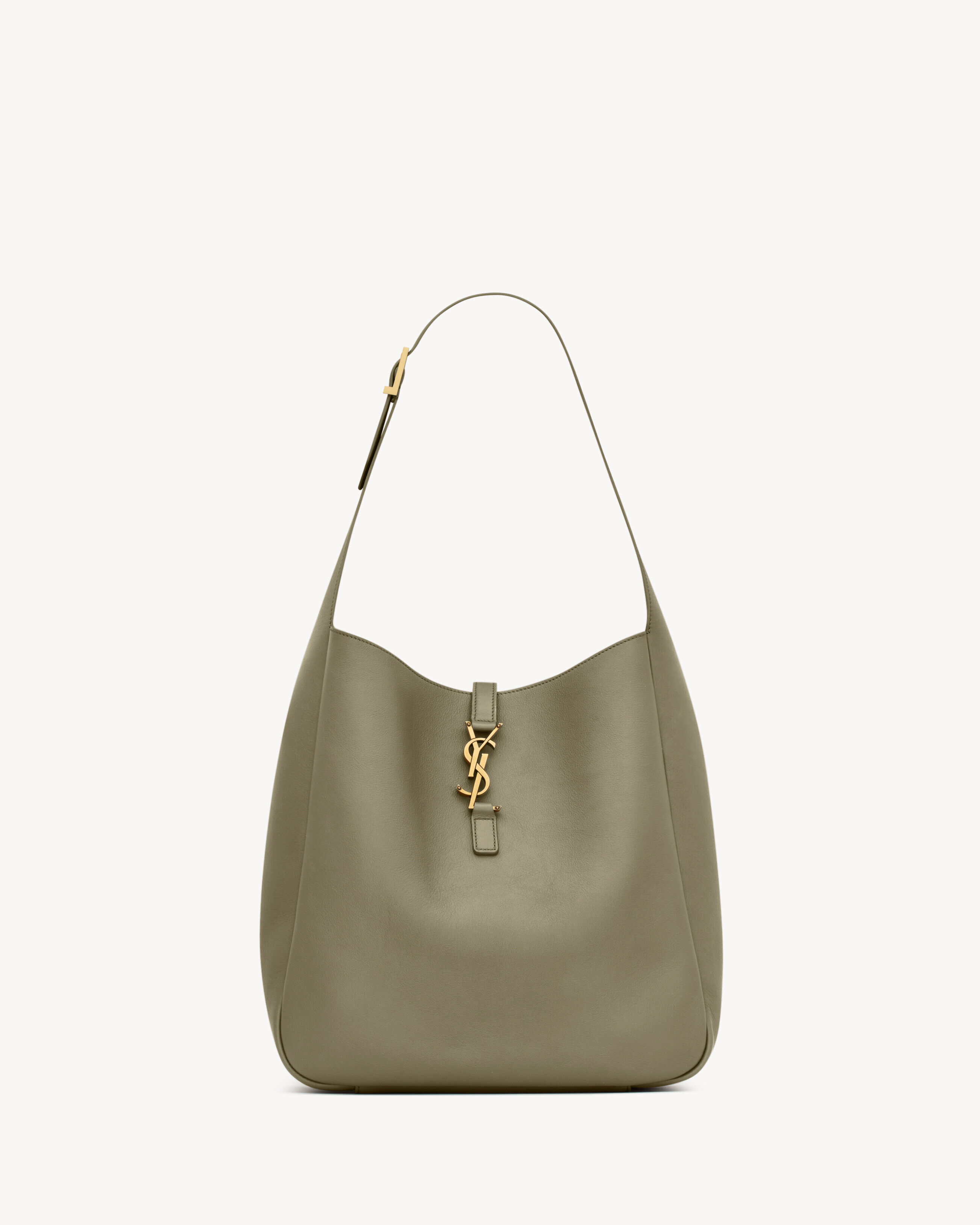 Saint Laurent Le 5 À 7 Large Morbida In Pelle Martellata - Verde - Donna