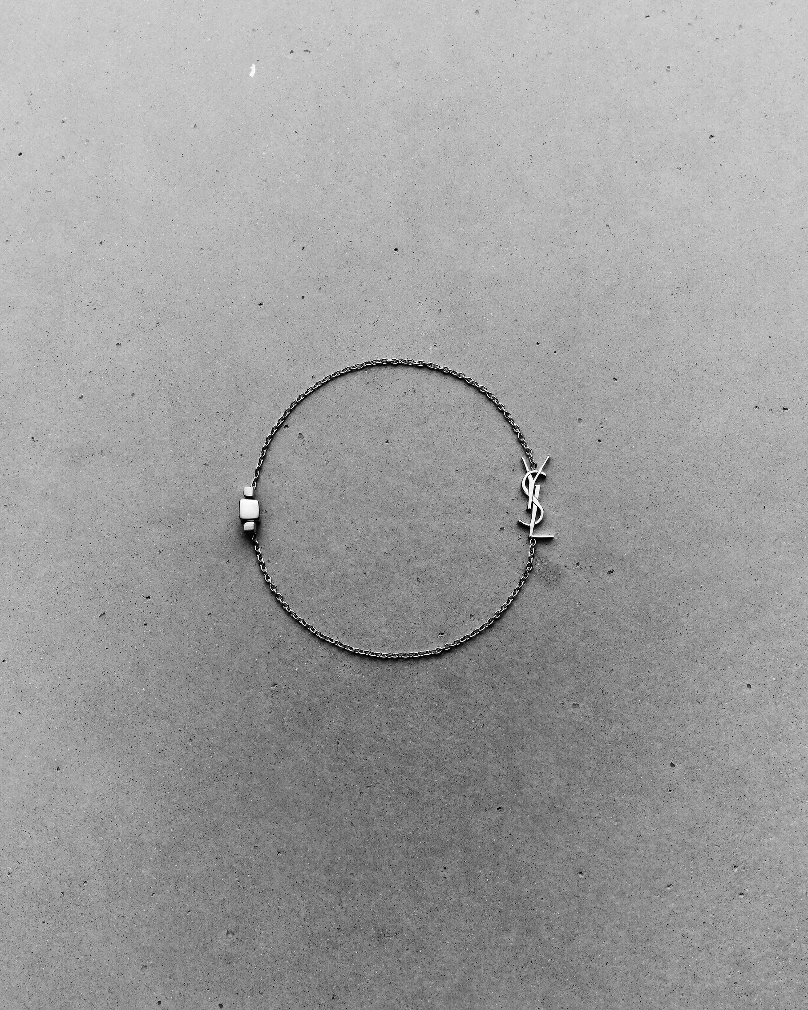 Saint Laurent Bracciale Cassandre In Oro Grigio 18 K - Argento - Donna - M