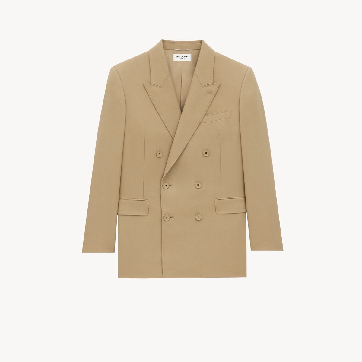 Saint Laurent Jacket In Wool Gabardine - Beige - Men - 40