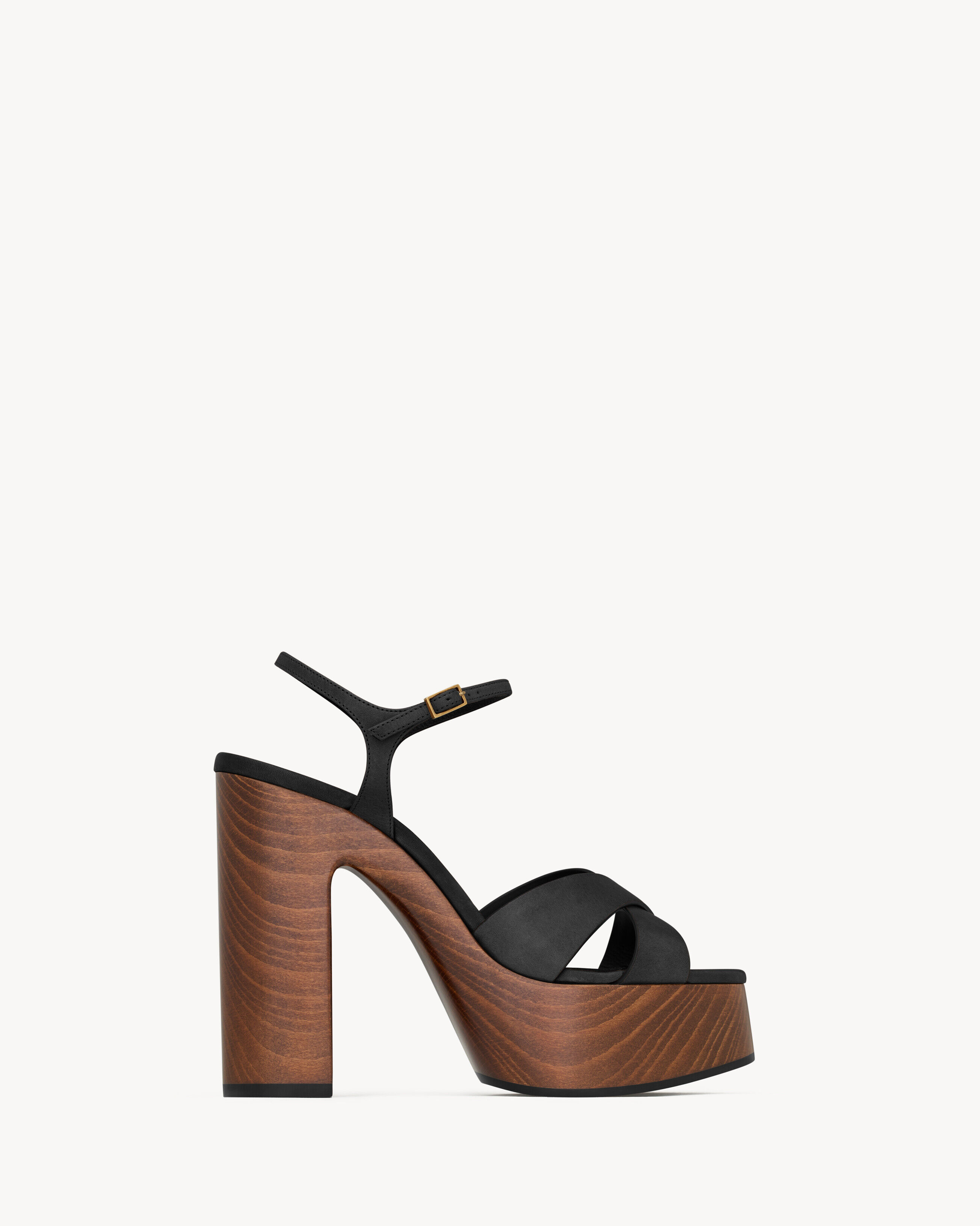 Saint Laurent Bianca Platform Sandals In Smooth Leather - Black - Women - 40