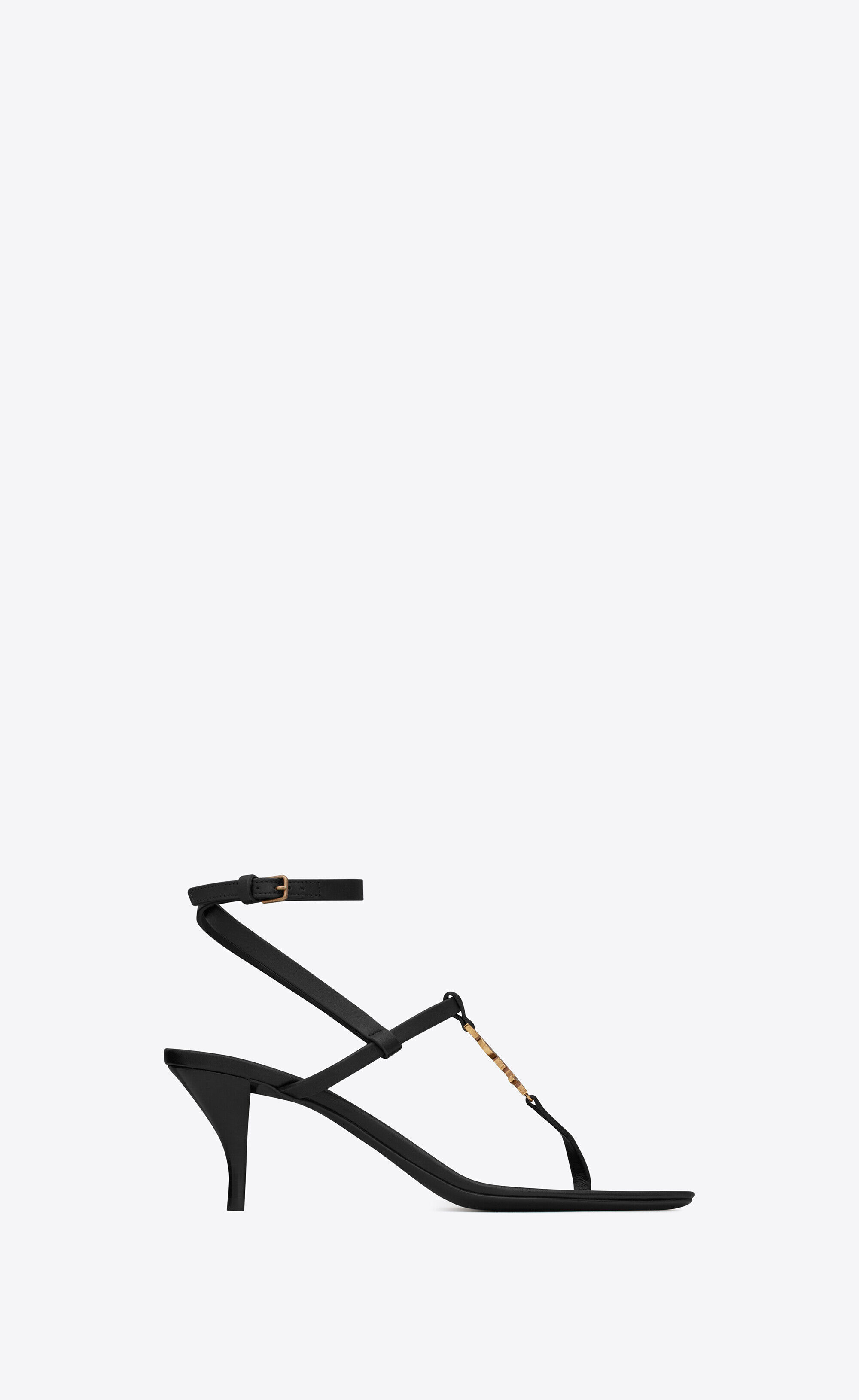Saint Laurent Cassandra Sandals In Smooth Leather - Black - Women - 36.5