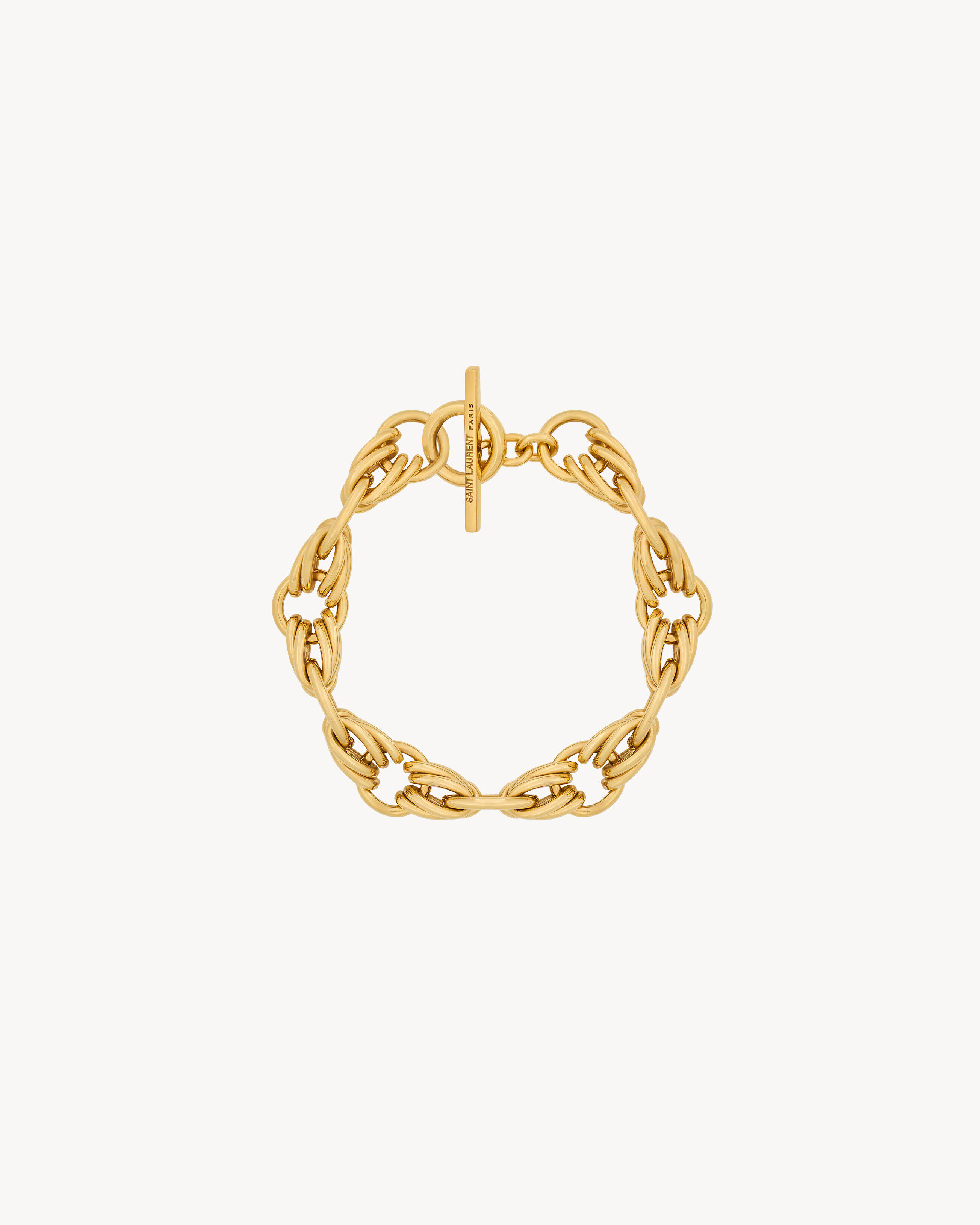 Saint Laurent - Pulsera De Cadena De Cuerda De Metal - Amarillo/oro - Mujer - S