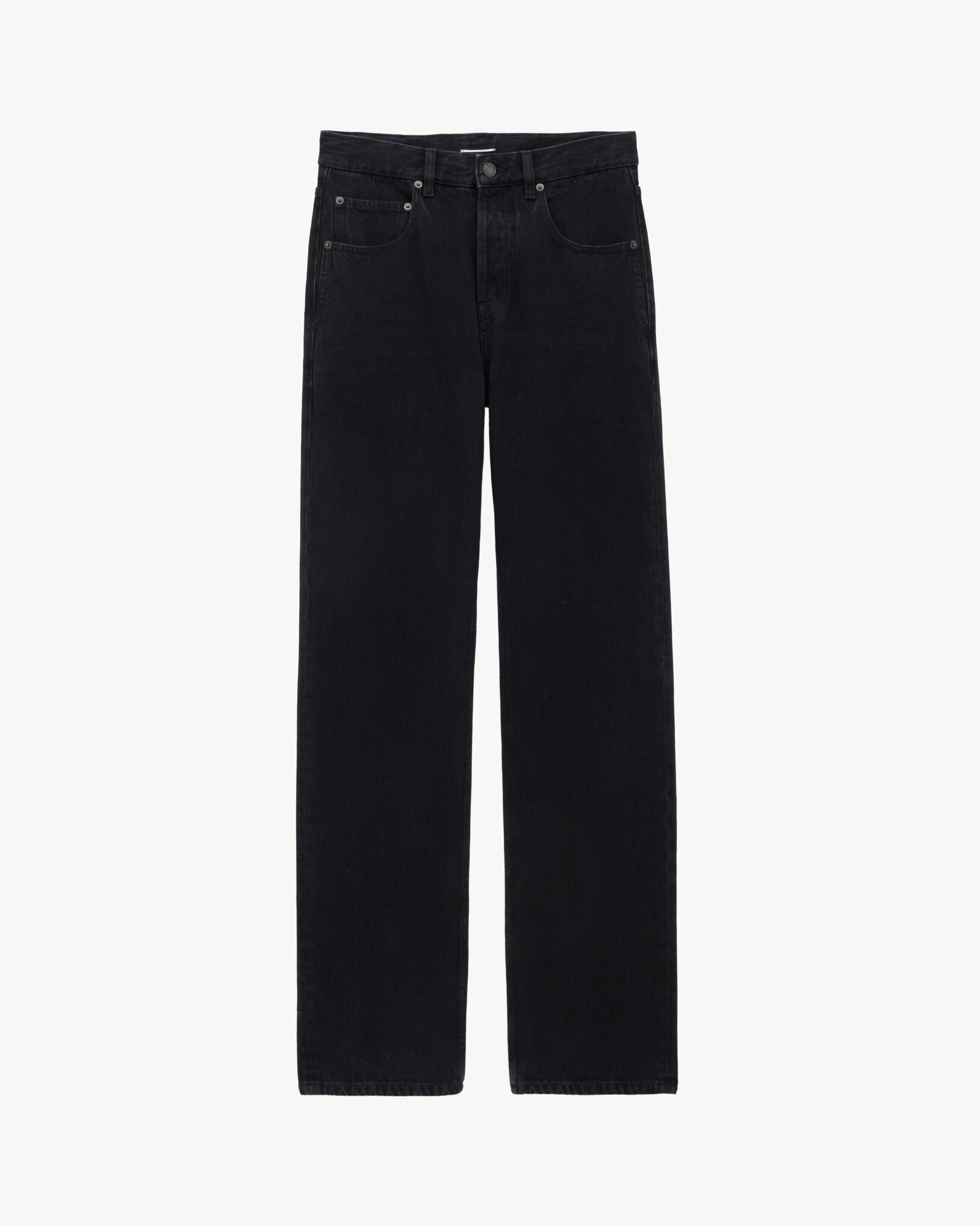 Saint Laurent - Vaqueros De Corte Baggy De Denim Negro De Carbón - Gris - Hombre - 42