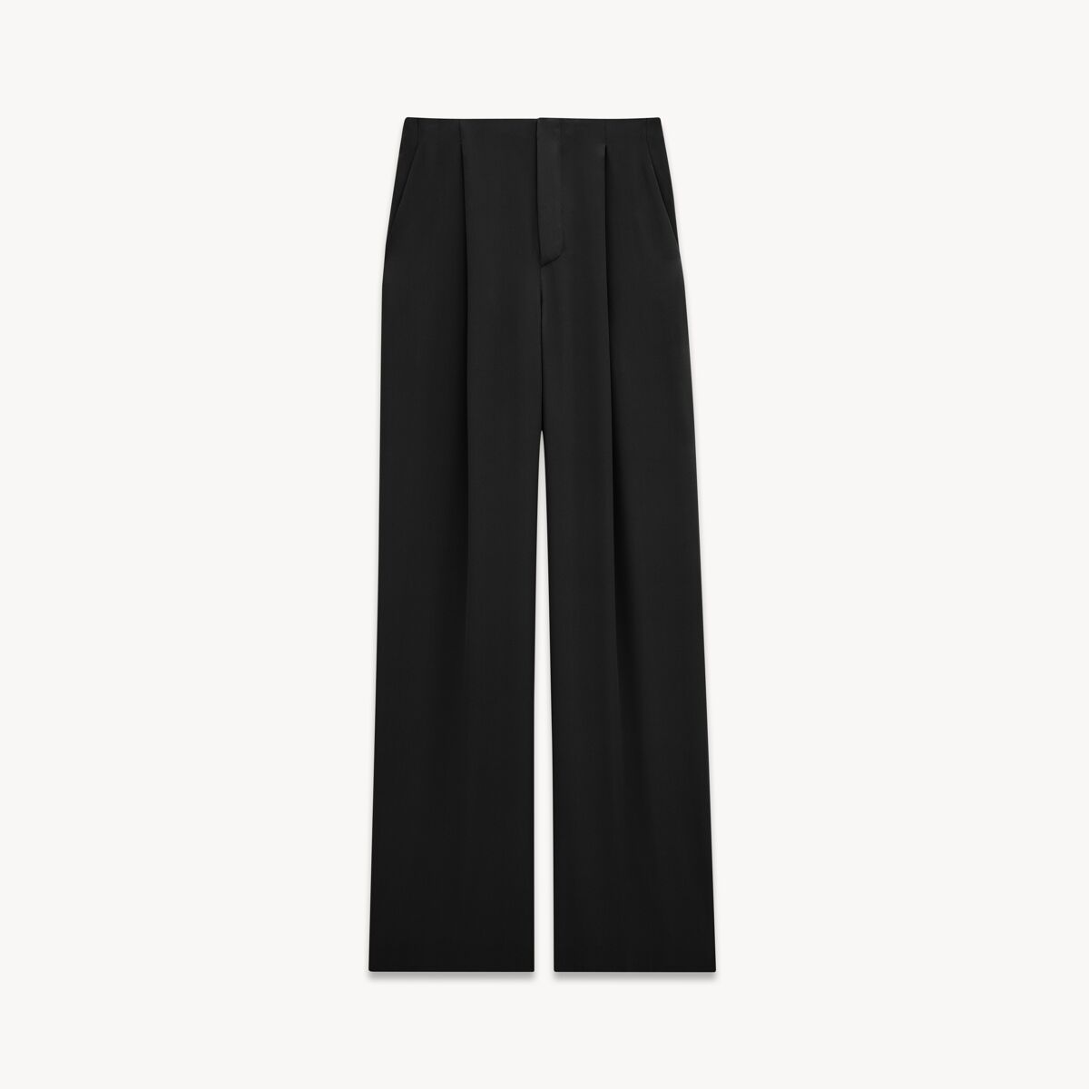 Saint Laurent 90'S Pants In Silk Crepe - Black - Men - 40
