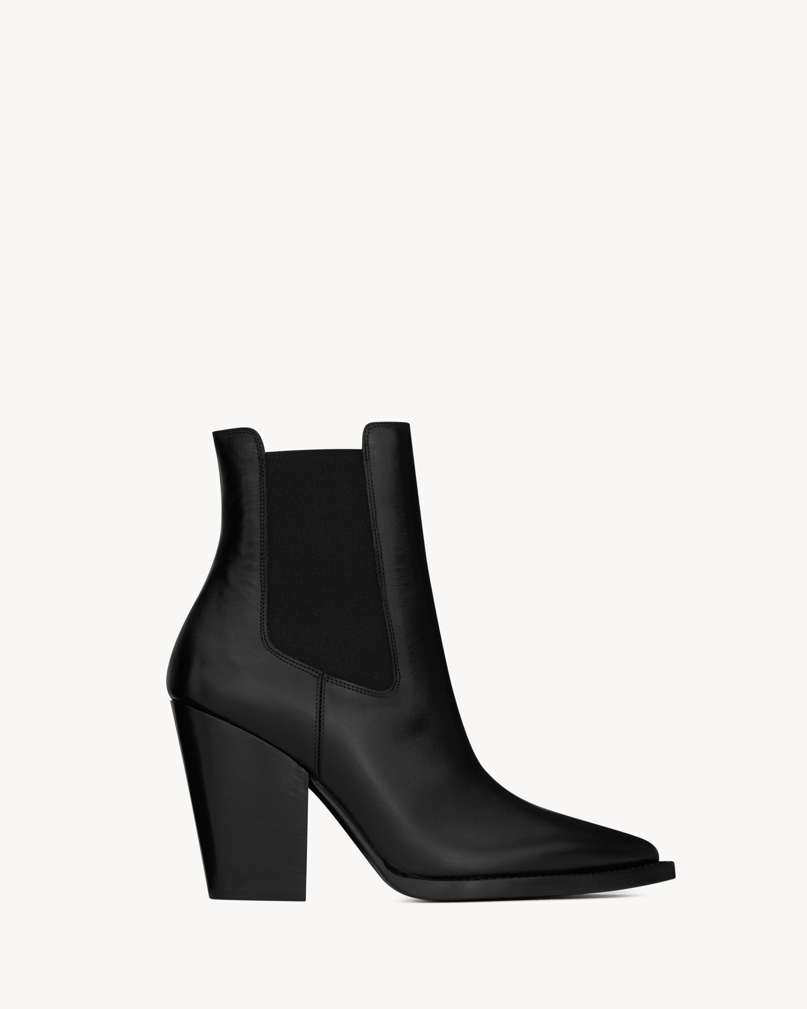 Saint Laurent Theo Chelsea Booties In Smooth Leather - Black - Women - 41.5
