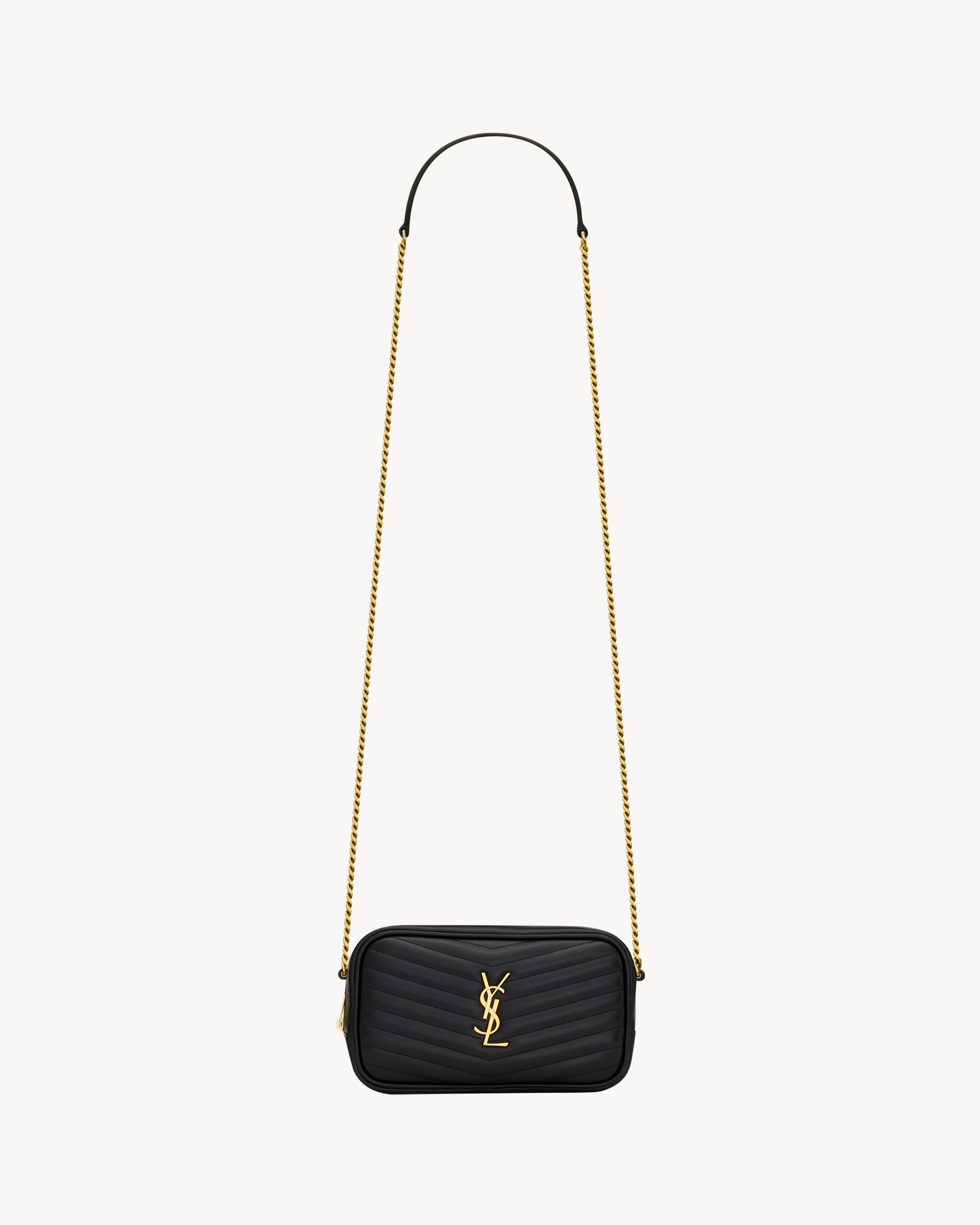 Saint Laurent Mini Lou In Quilted Leather - Black - Women