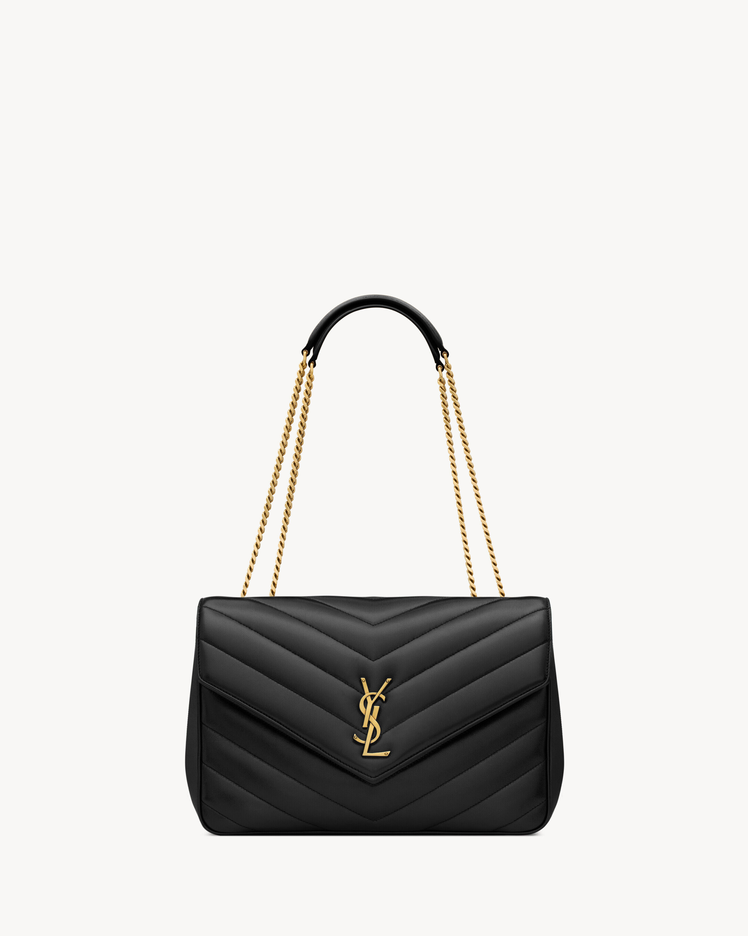 Saint Laurent Loulou Large In Matelassé Lambskin - Black - Women