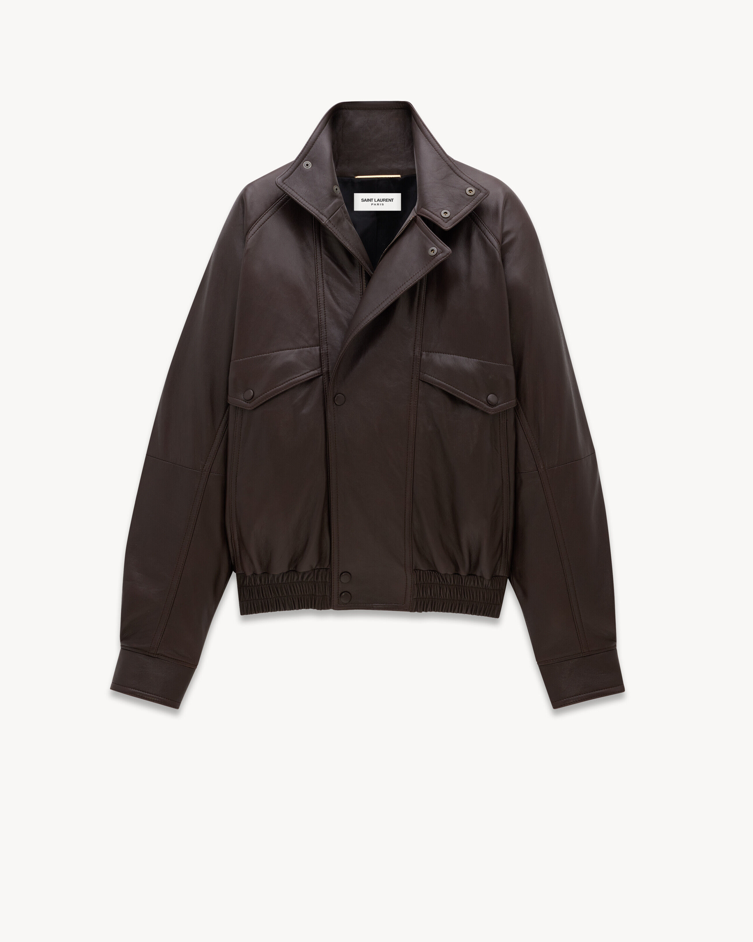 Saint Laurent Bomber Jacket In Lambskin - Amber - Women - 38