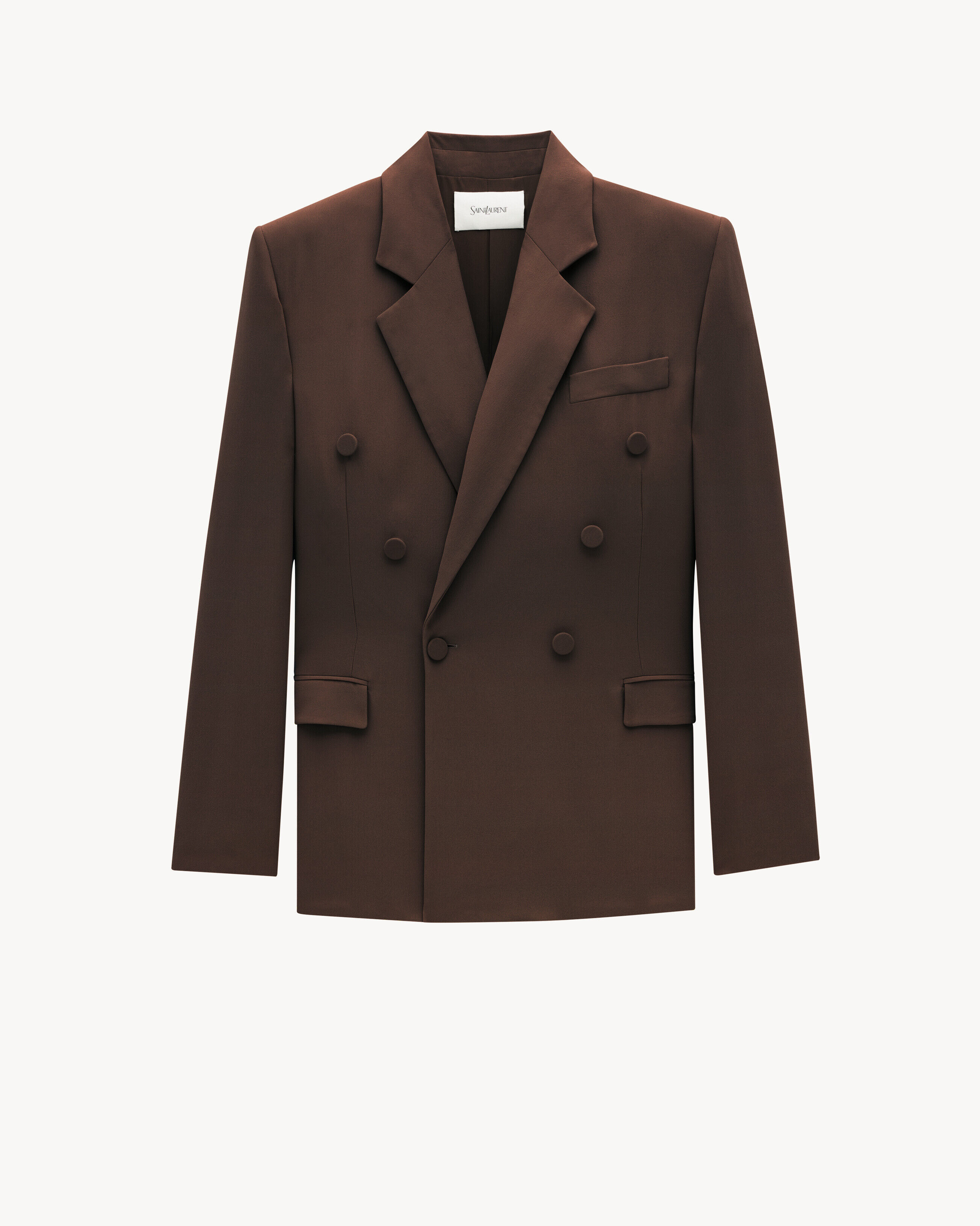 Saint Laurent Giacca In Crêpe Di Seta - Ambra - Donna - 34