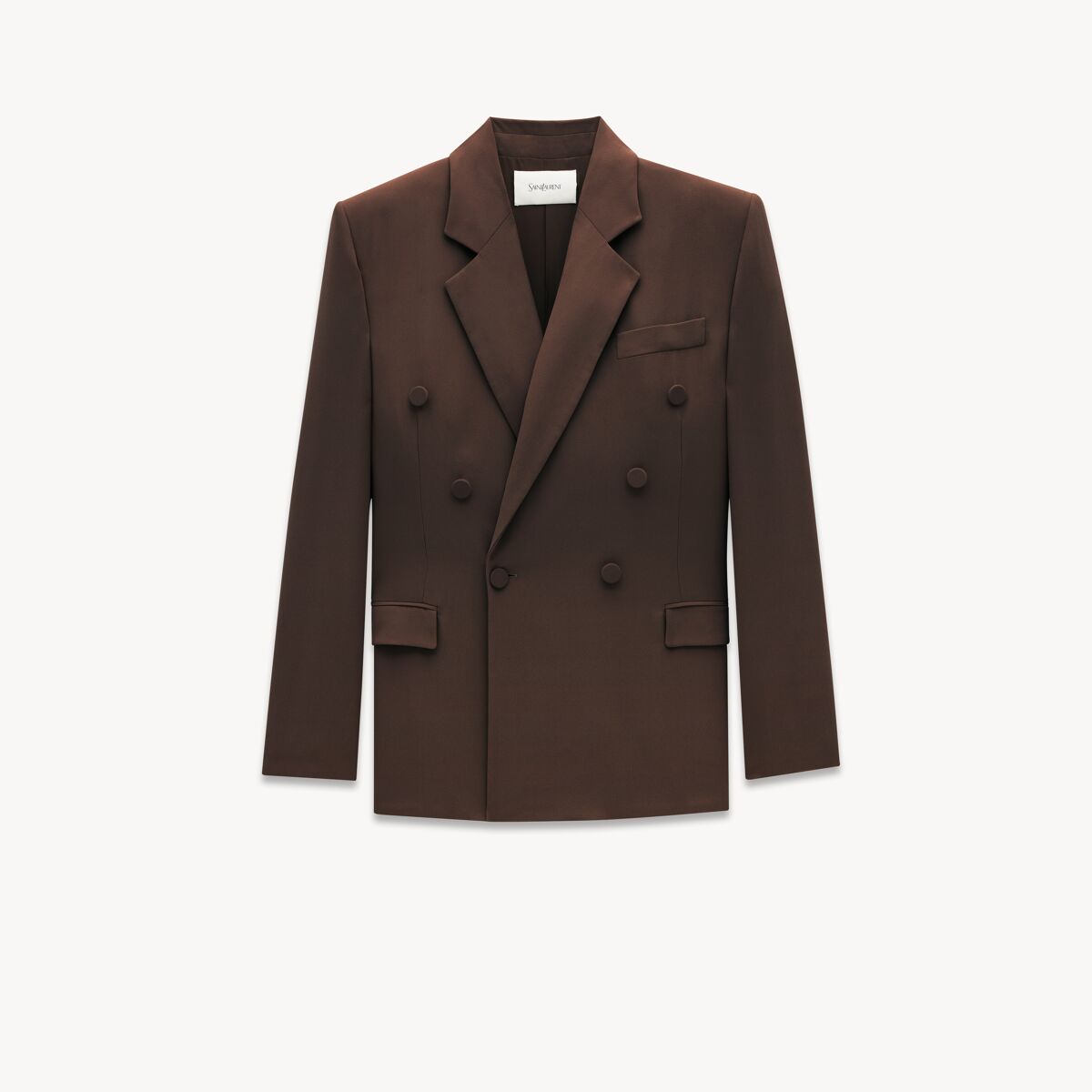 Saint Laurent Jacket In Silk Crepe - Amber - Women - 42