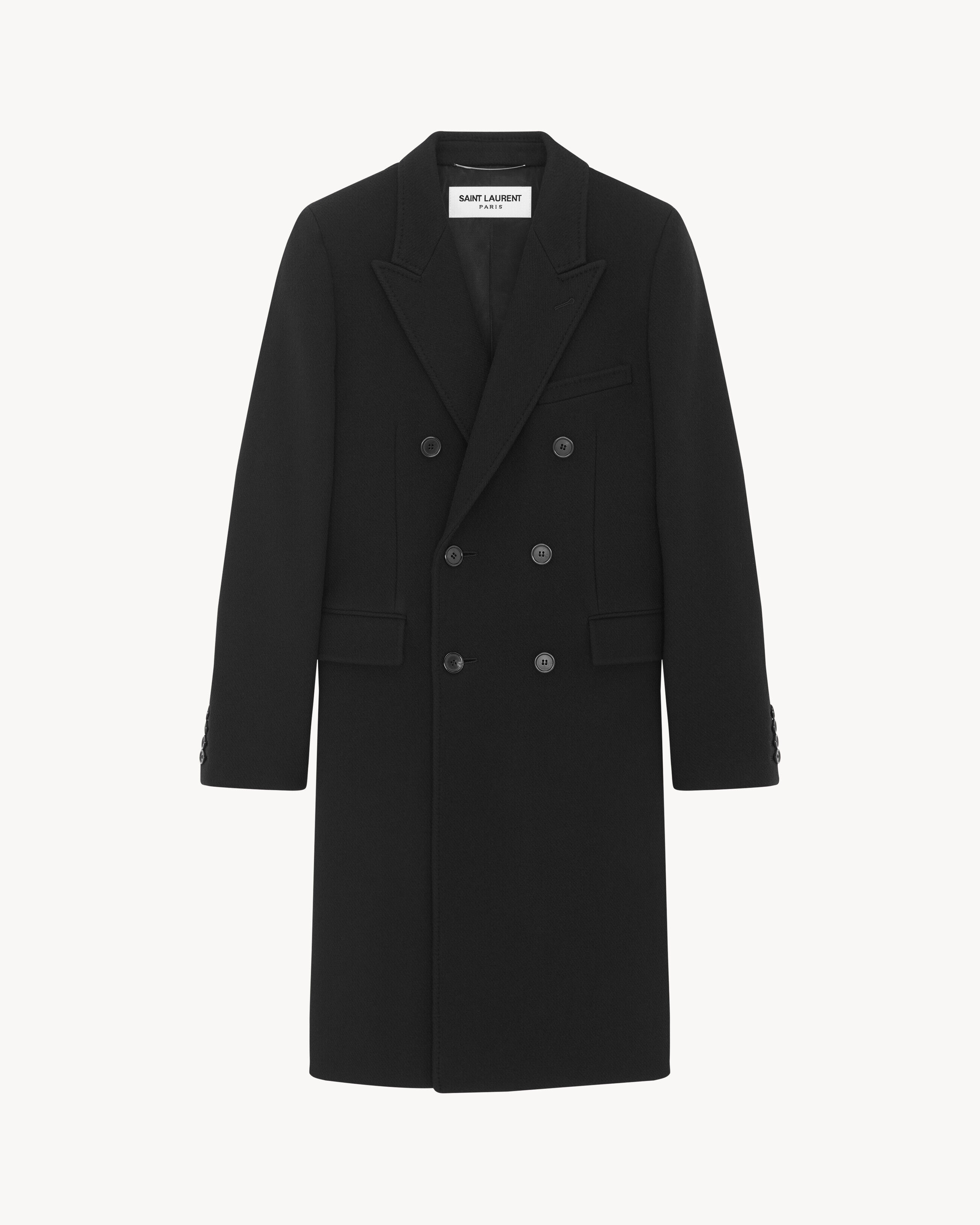Saint Laurent Coat In Wool And Cashmere - Black - Men - 36