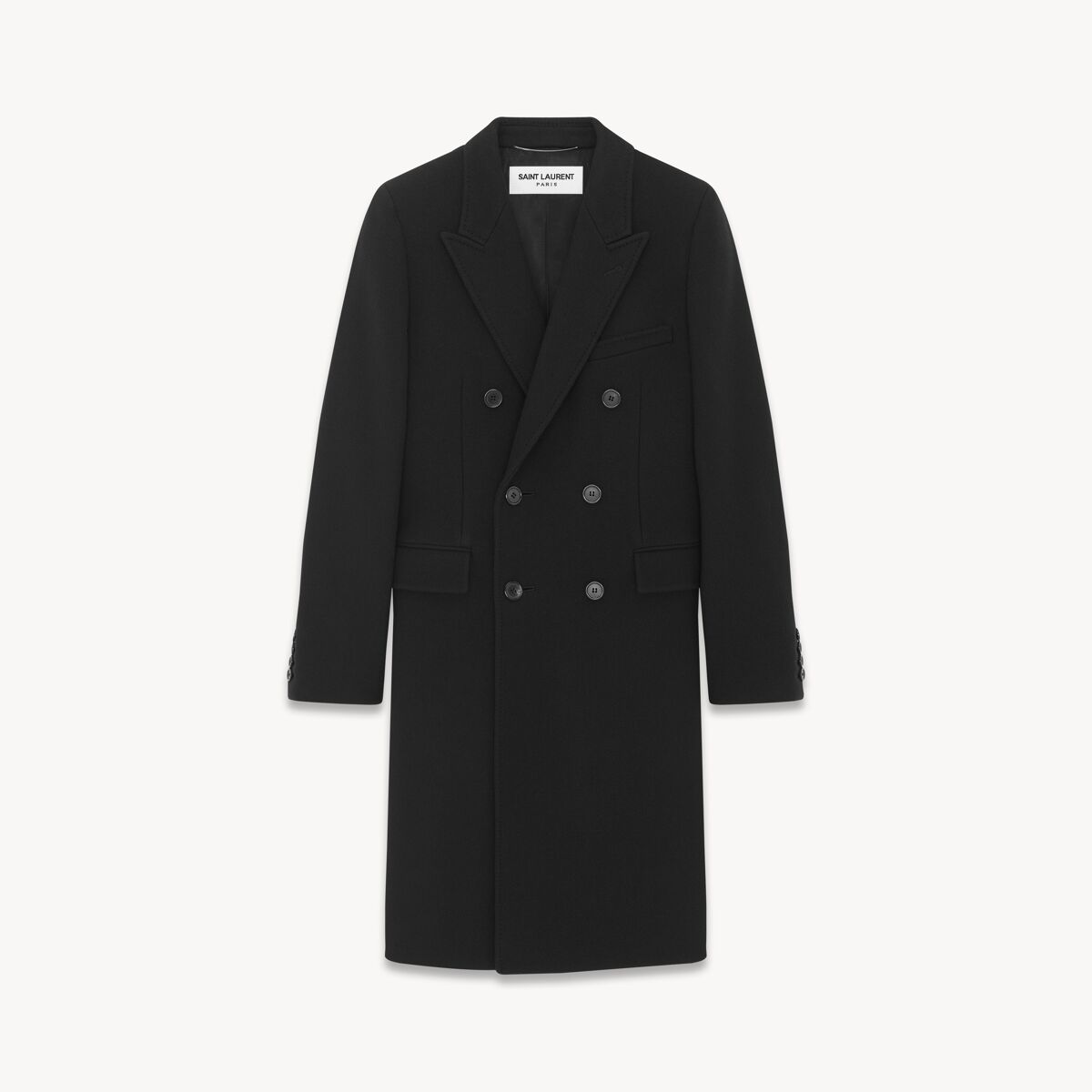 Saint Laurent Coat In Wool And Cashmere - Black - Men - 36