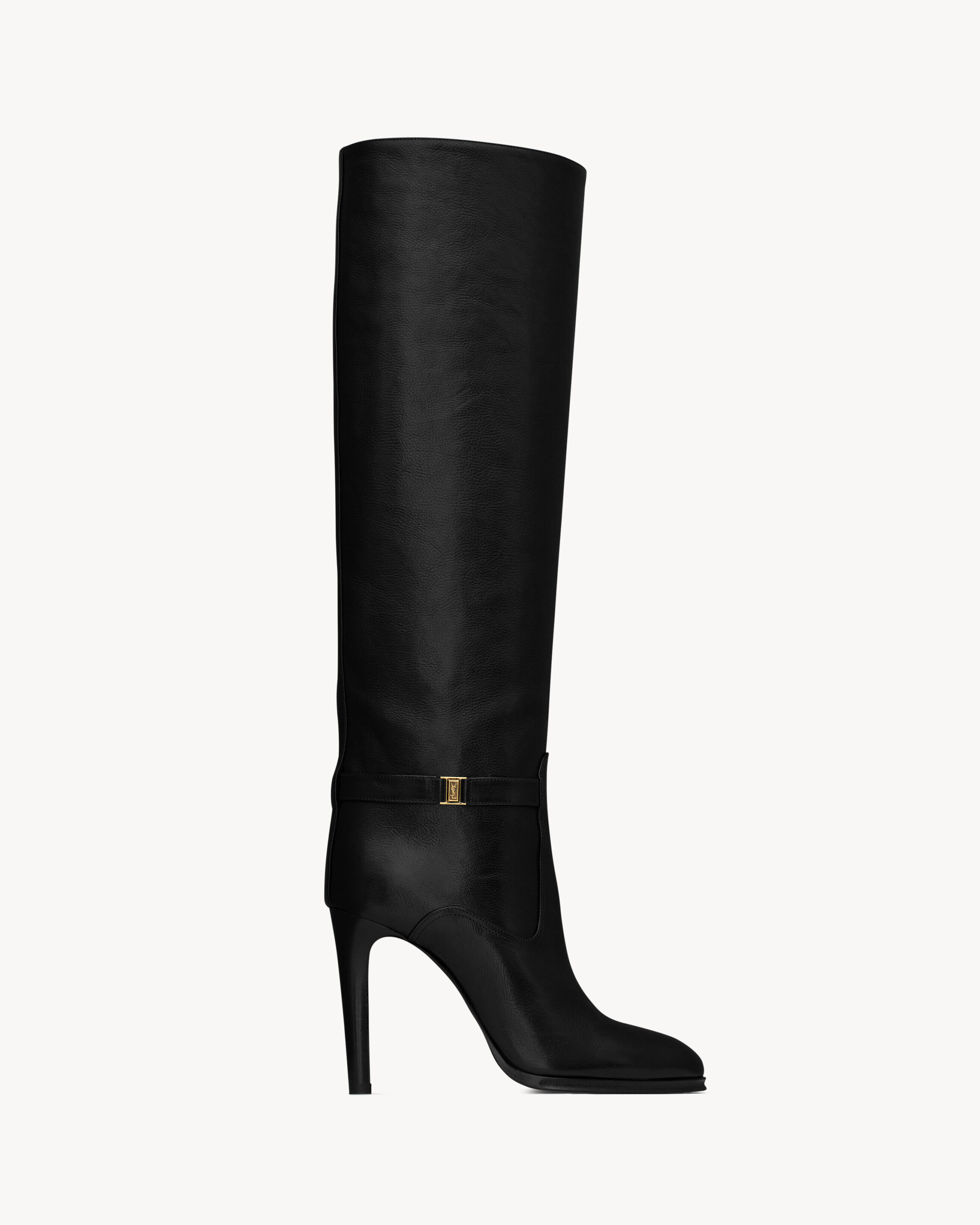 Saint Laurent Diane Boots In Grained Leather - Black - Women - 34