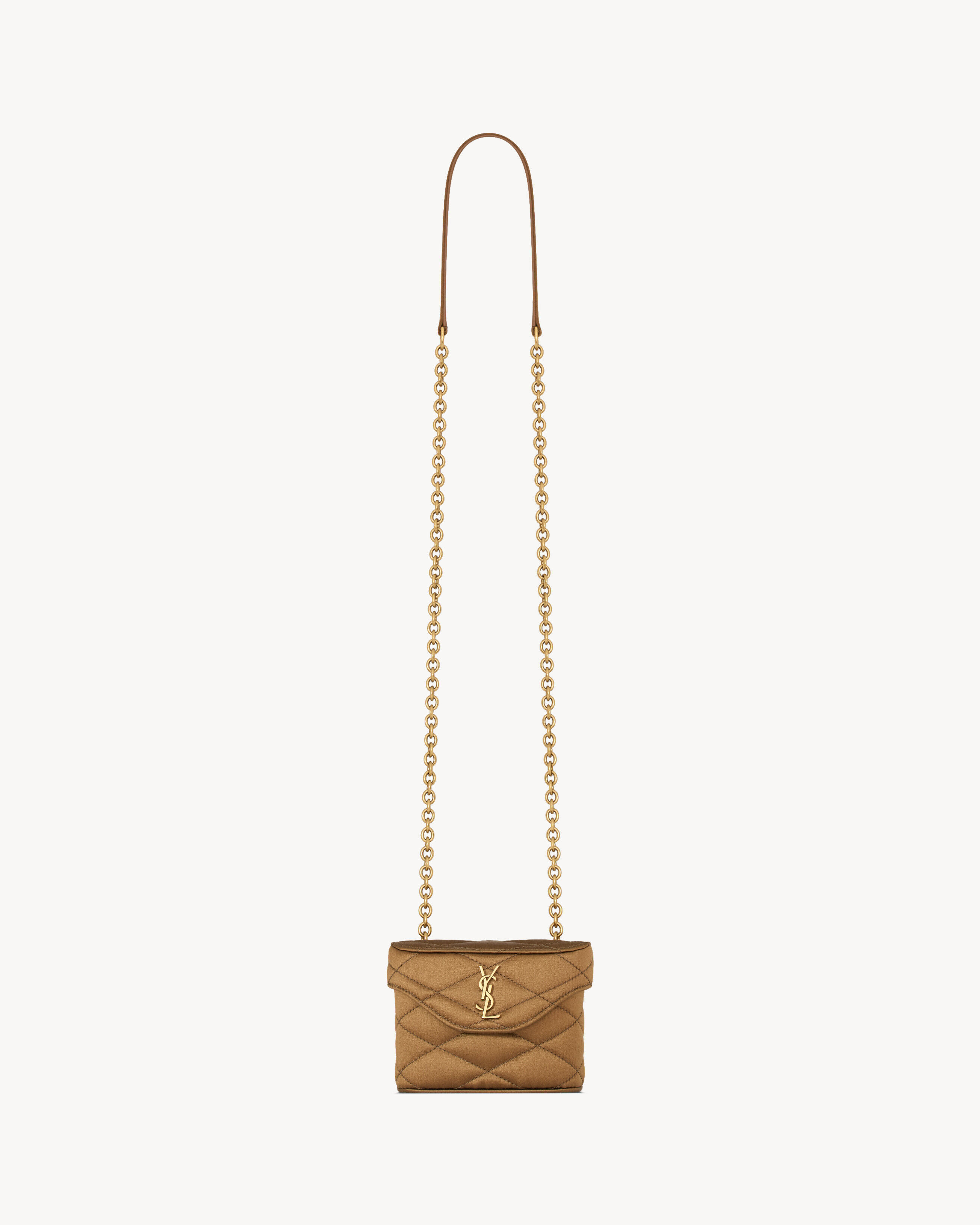 Saint Laurent June Micro Box Bag In Satin - Amber - Women