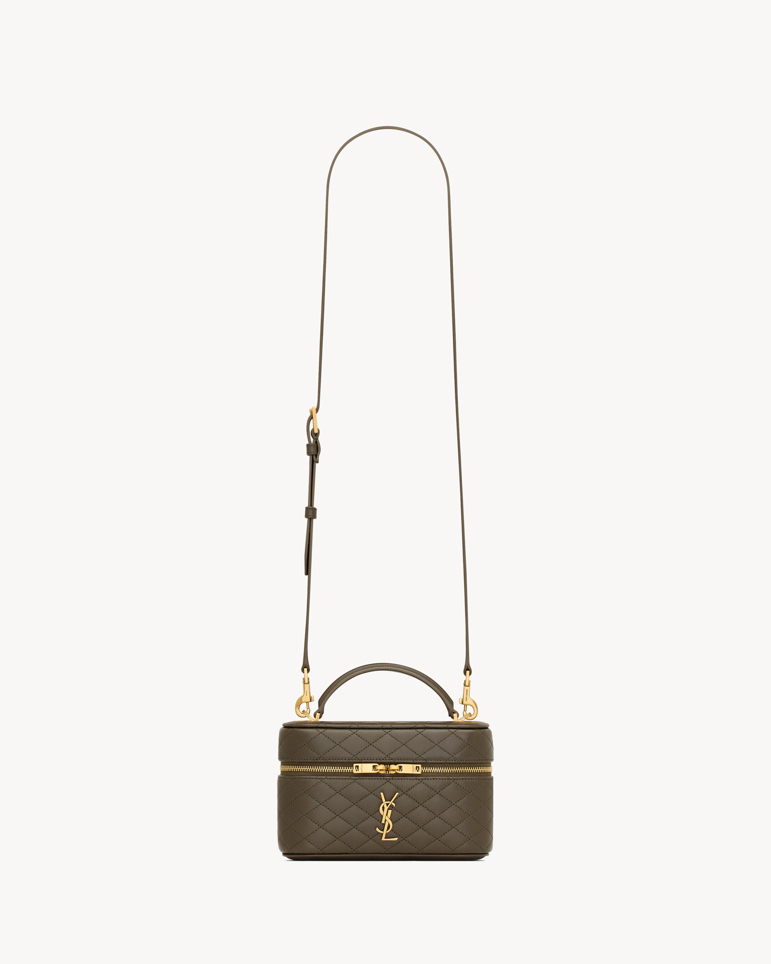 Saint Laurent Gaby Vanity Bag In Lambskin - Green - Women