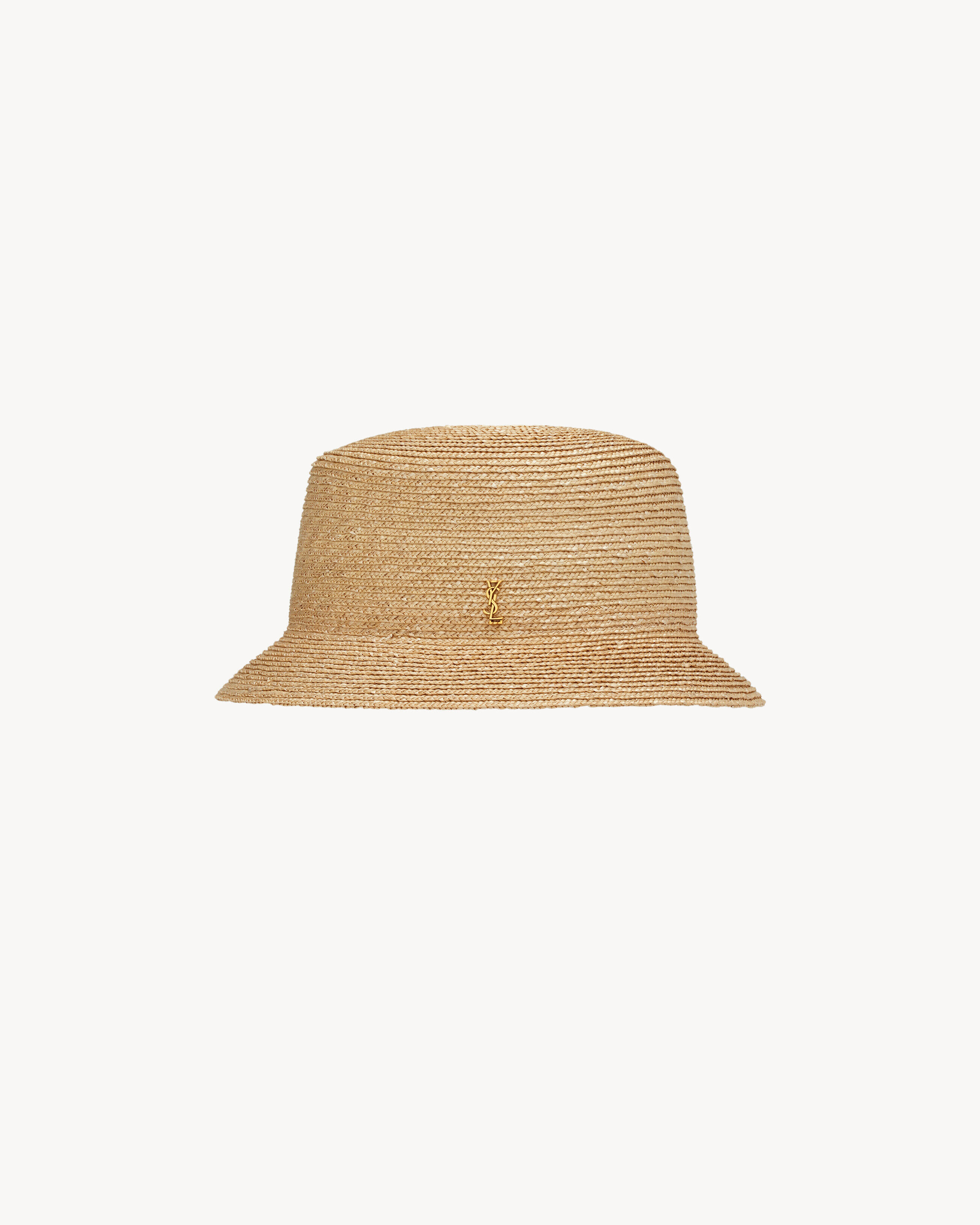 Saint Laurent Maglina Straw Bucket Hat - Beige - Women - 57