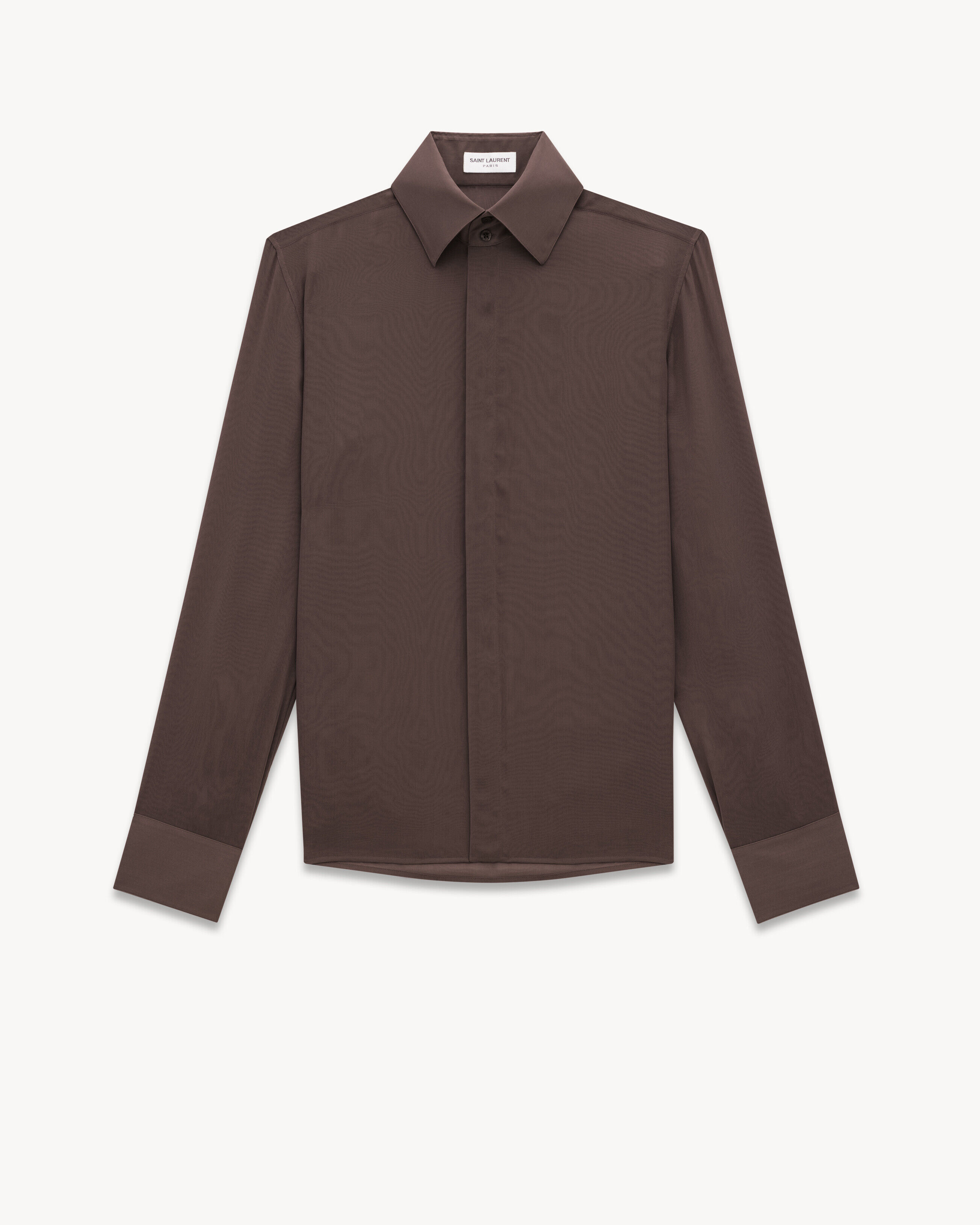 Saint Laurent Camicia In Mussola Di Crêpe Di Seta - Ambra - One Sizeomo - 37