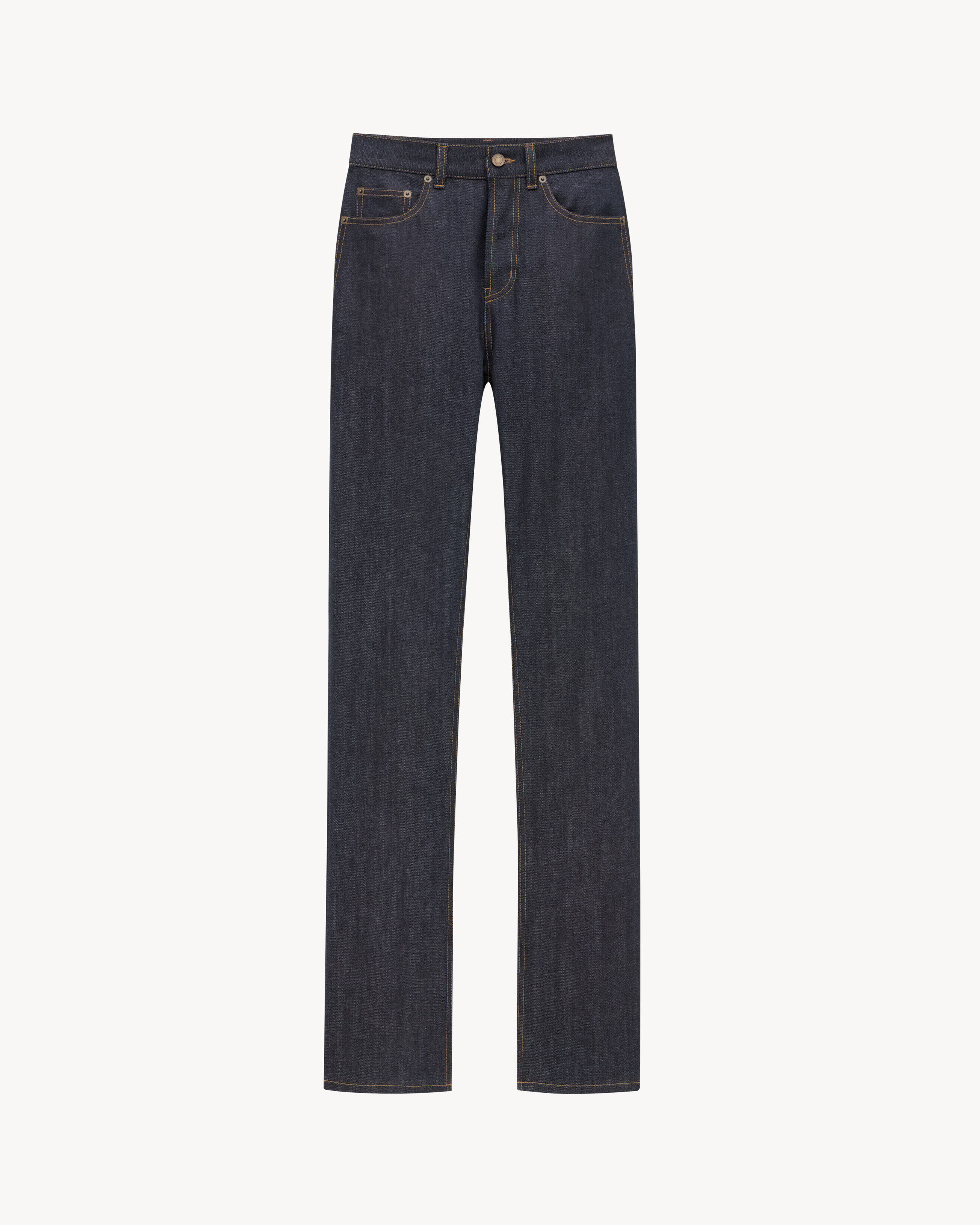 Saint Laurent 90'S Slim Jeans In Raw Indigo Denim - Blue - Women - 40