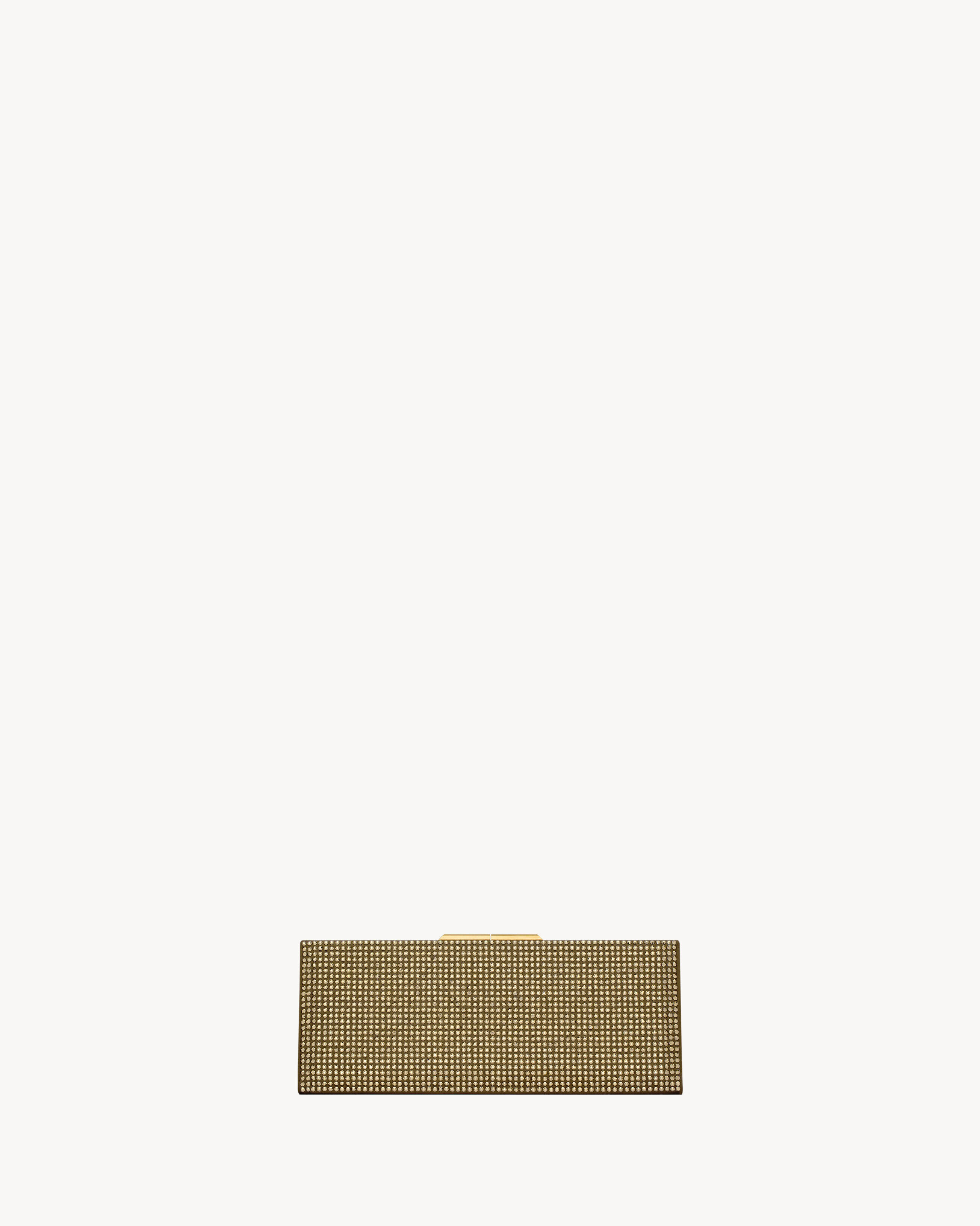 Saint Laurent Midnight Small Clutch In Silk Satin And Crystals - Green - Women