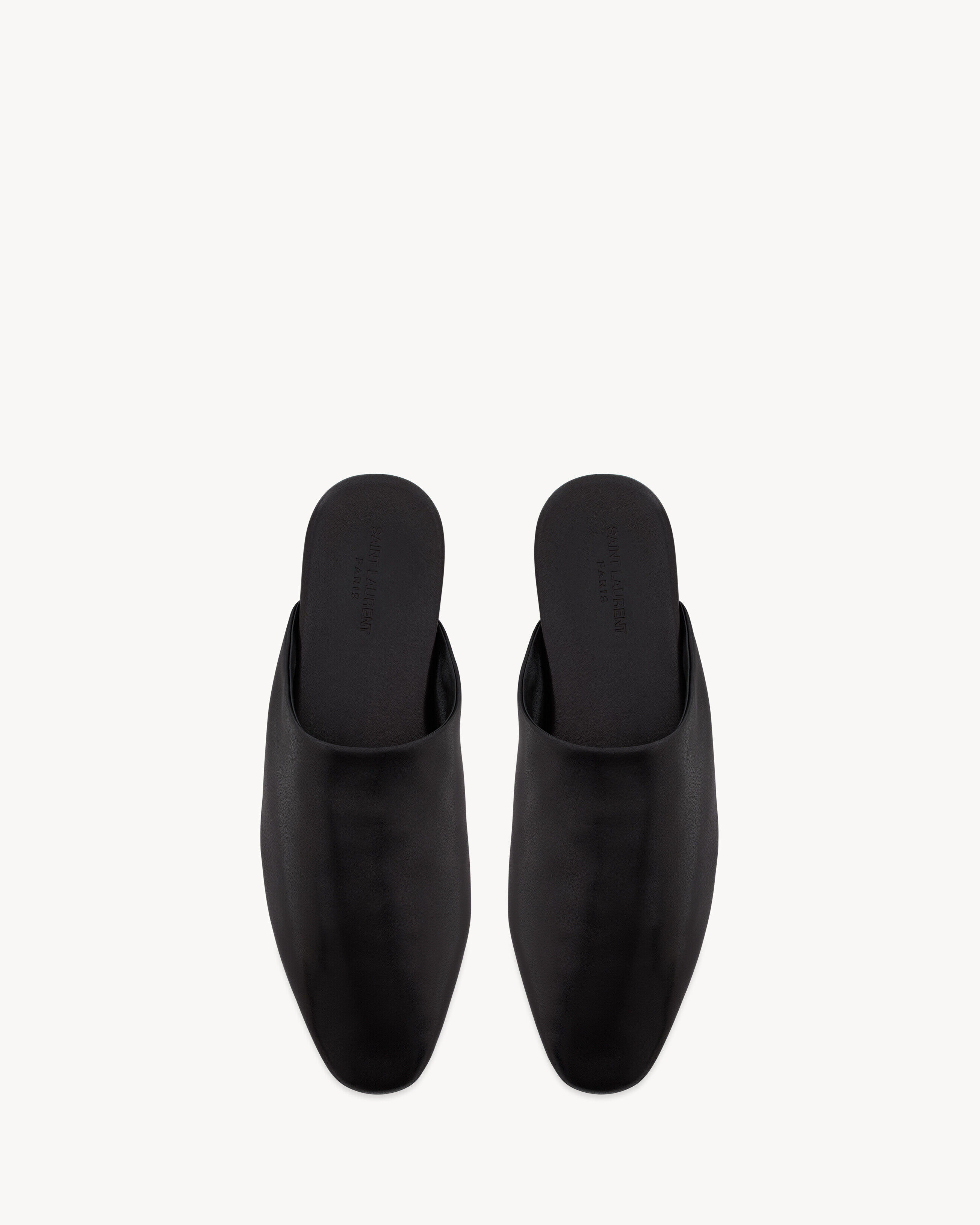 Saint Laurent Plaza Mules In Smooth Leather - Black - Men - 41.5