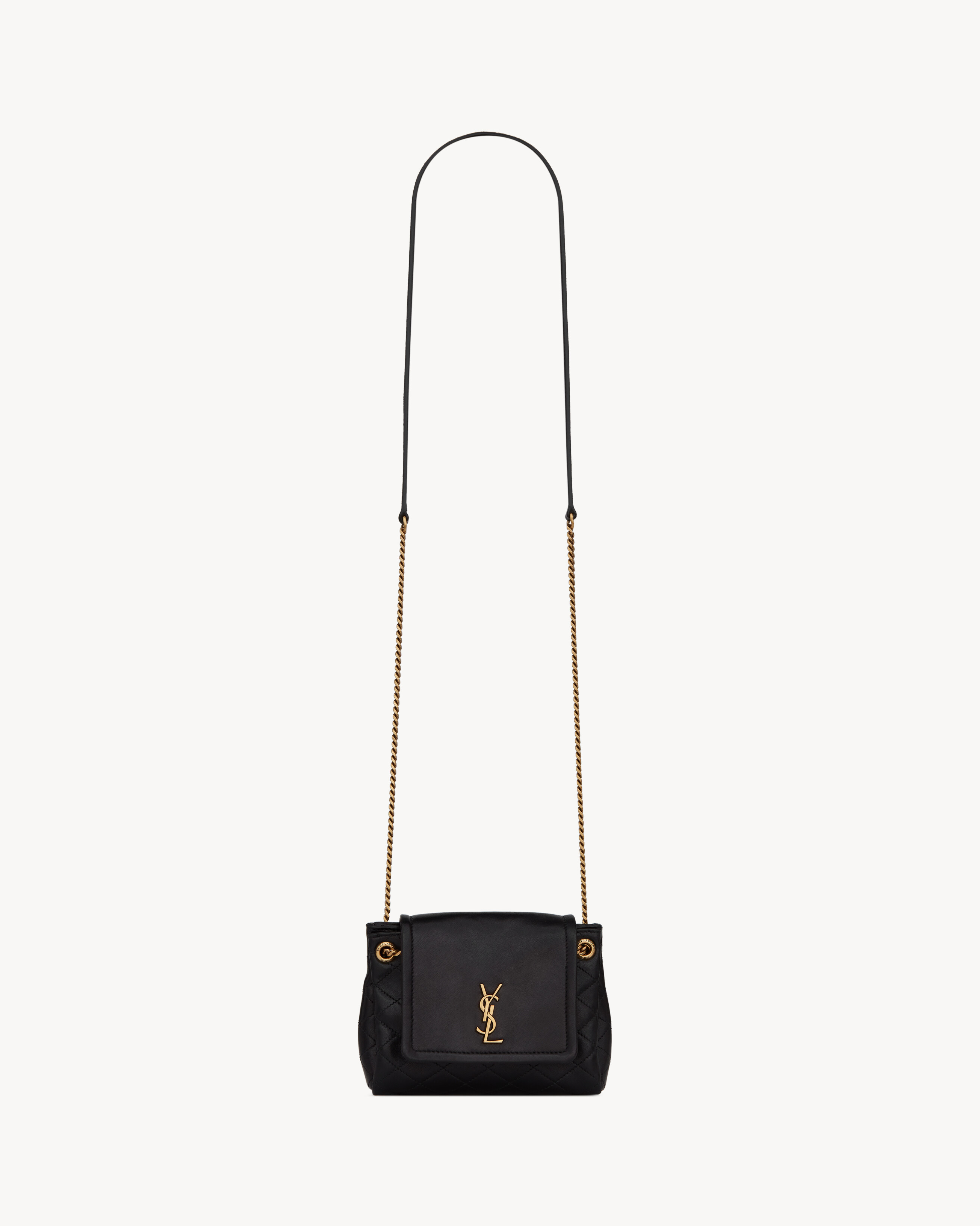 Saint Laurent Mini Nolita In Lambskin - Black - Women