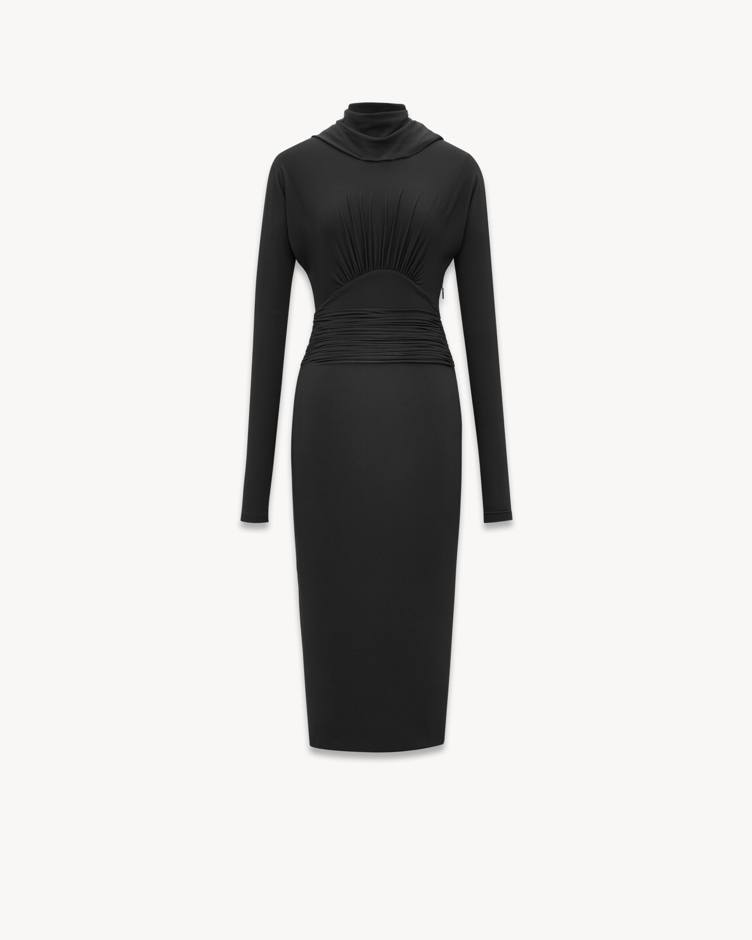 Saint Laurent Robe Dos Nu En Jersey - Noir - Femme - M