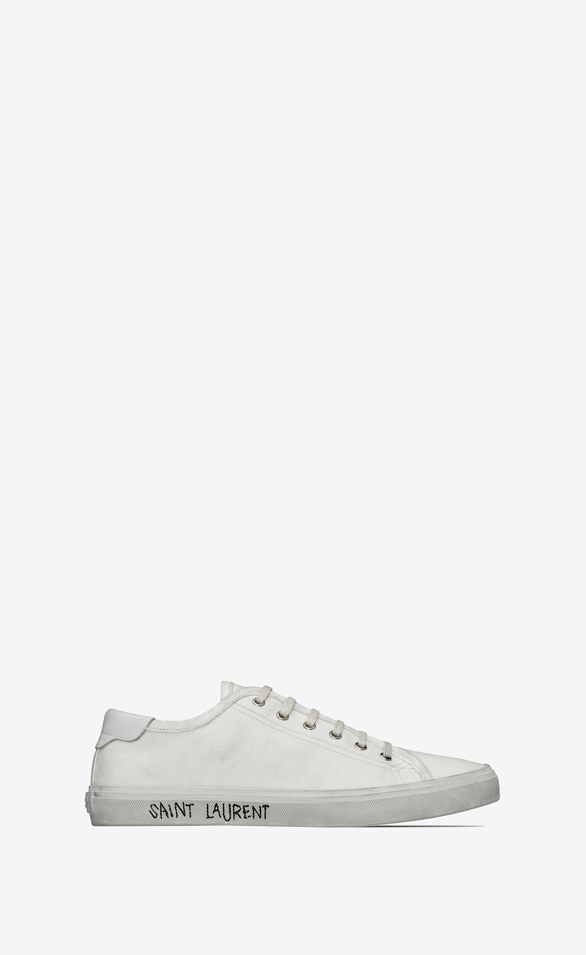 Saint Laurent Malibu Sneakers In Canvas And Leather - White - Men - 46.5