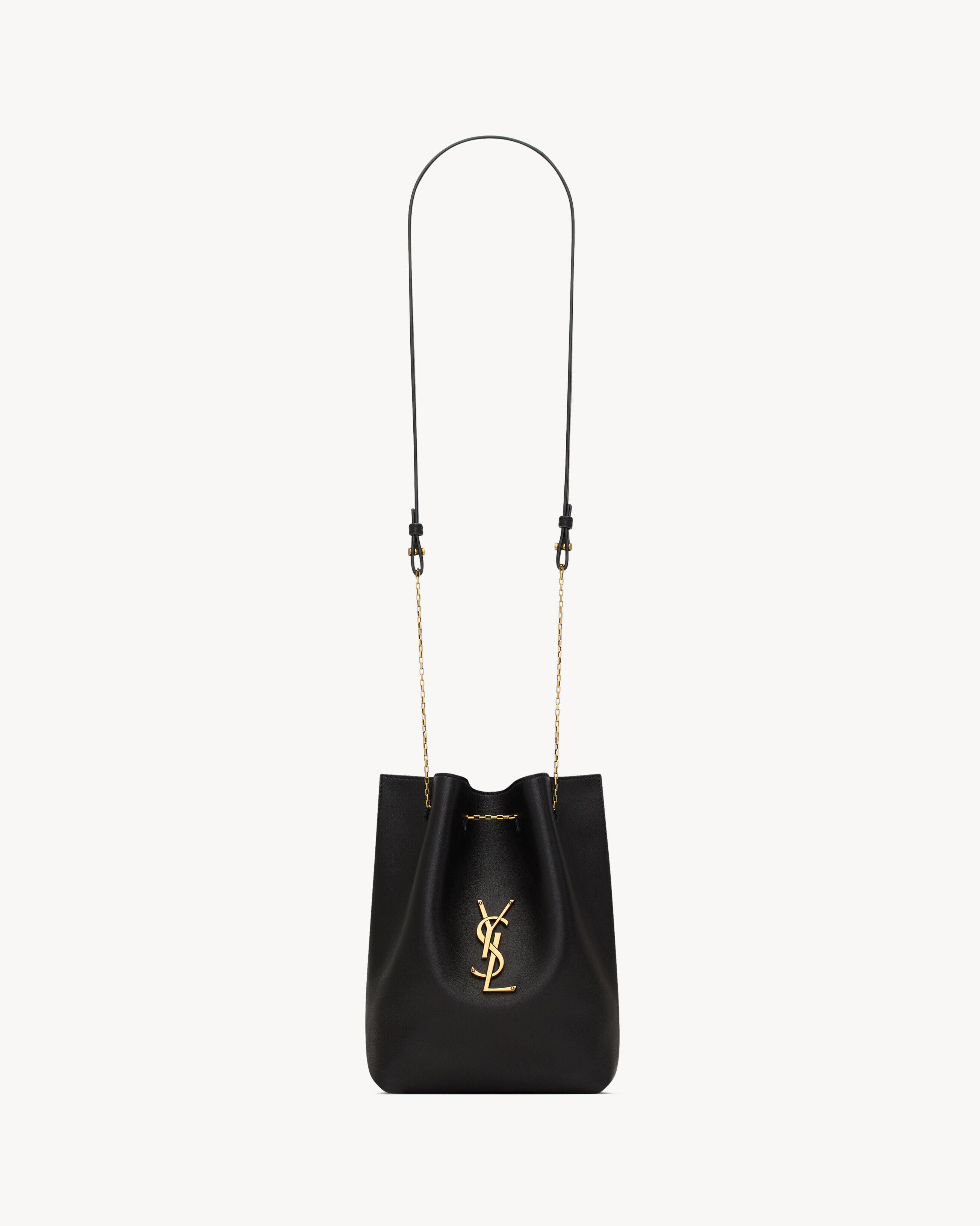 Saint Laurent Damen Schwarz Pochon Aus Lammleder - U