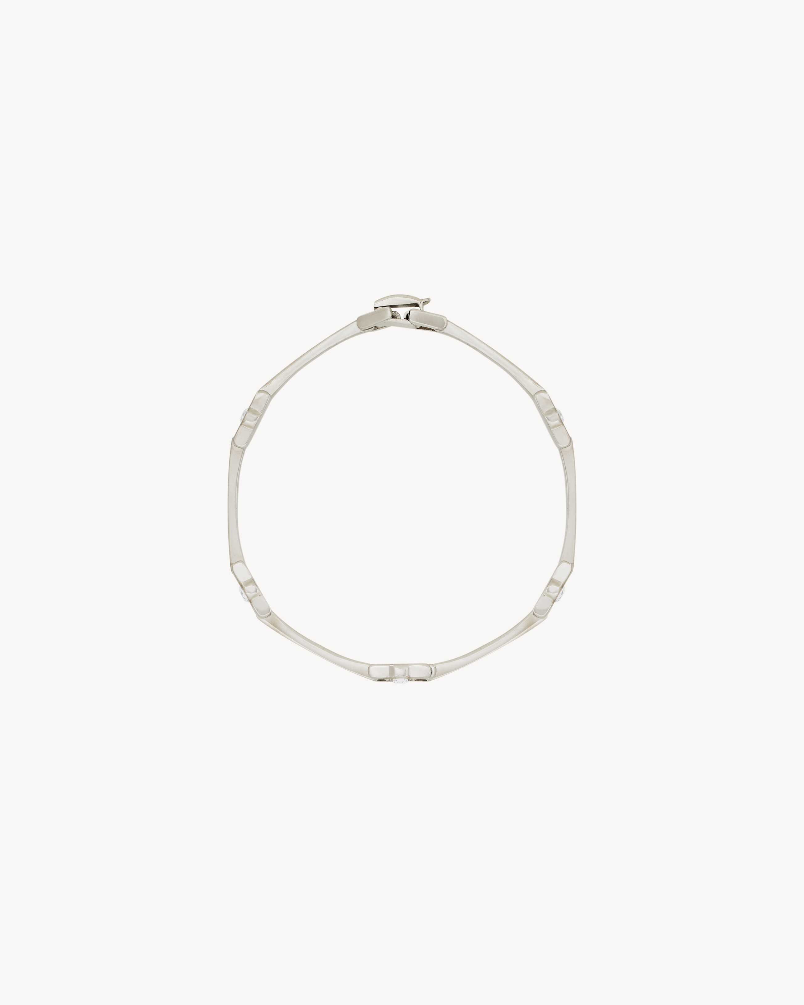 Saint Laurent Articulated Crystal Bracelet In Metal - Silver - Men - M