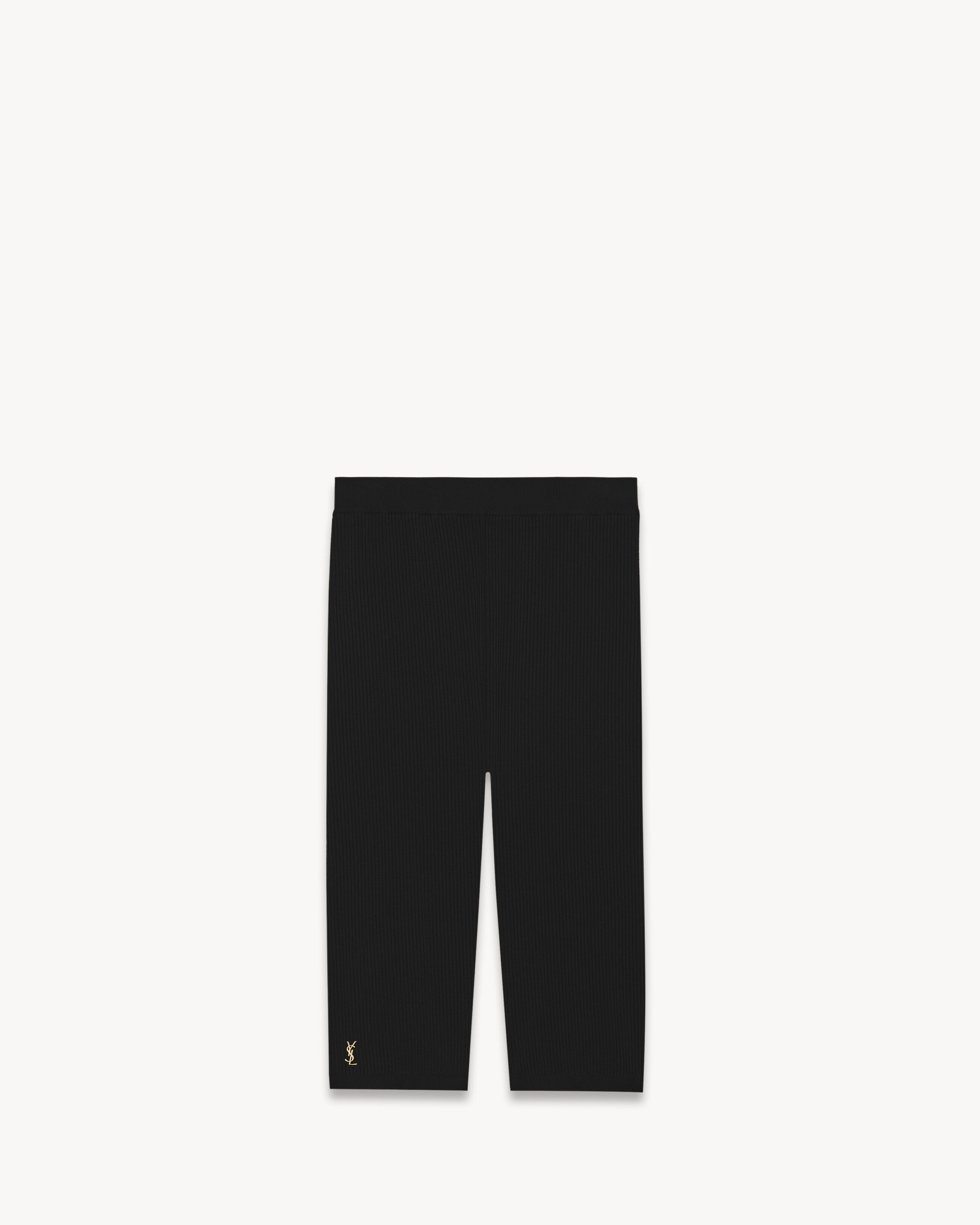 Saint Laurent Rider Short In Ribbed Knit - Black - Women - XL