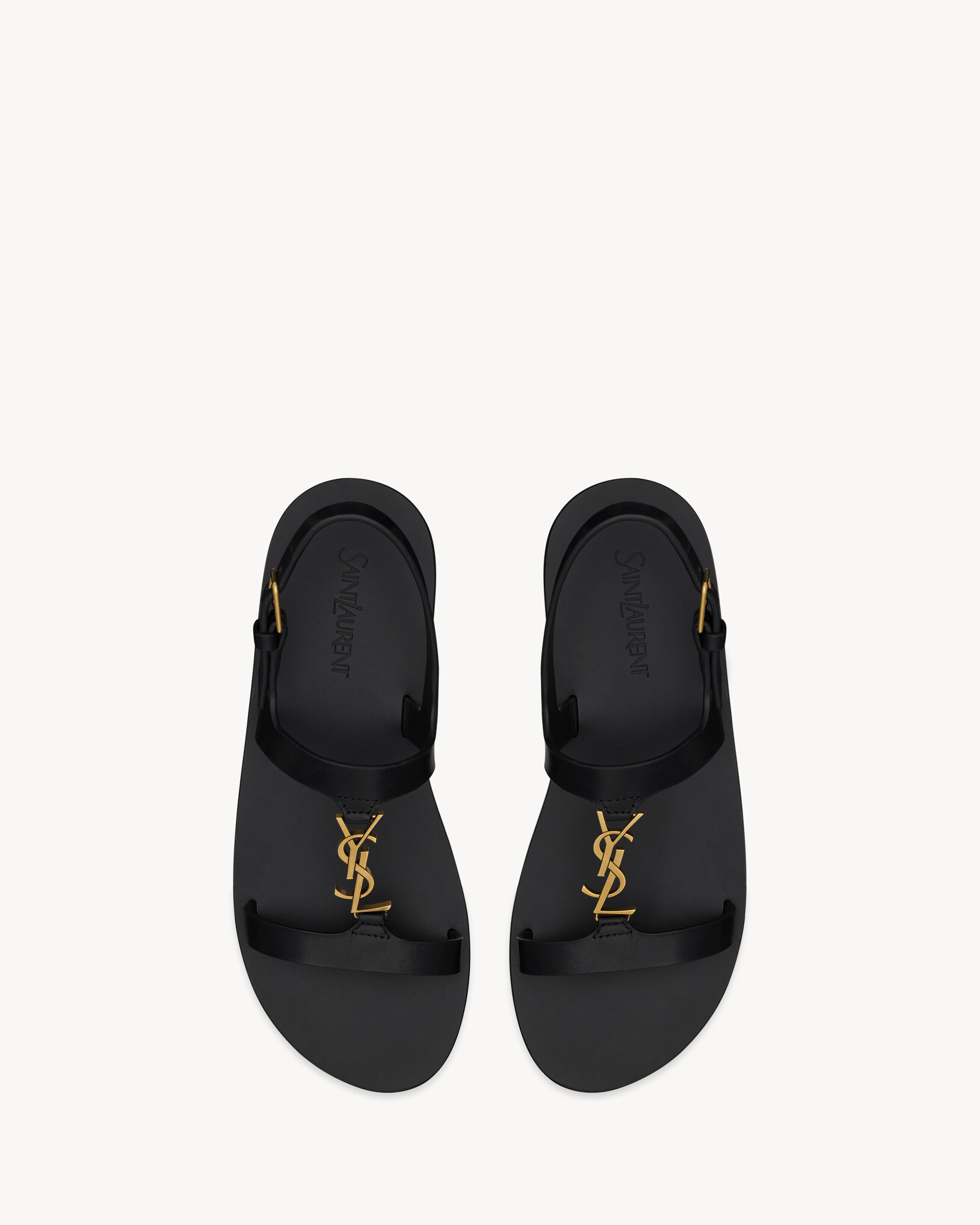 Saint Laurent Sandali Cassandre In Pelle Liscia - Nero - Donna - 36.5